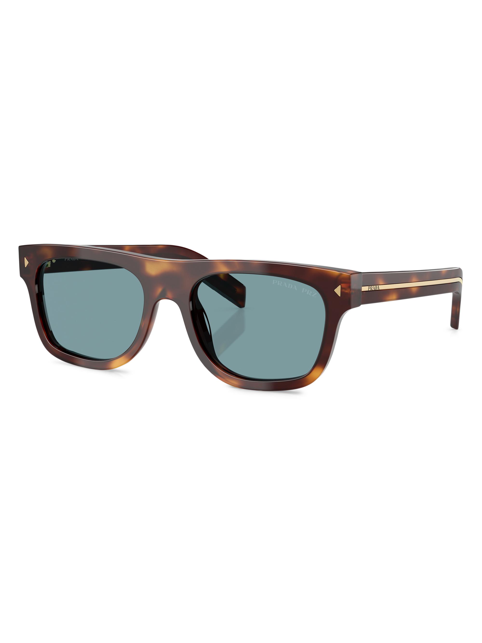 Prada Men's 55MM Pillow Sunglasses - Tortoise