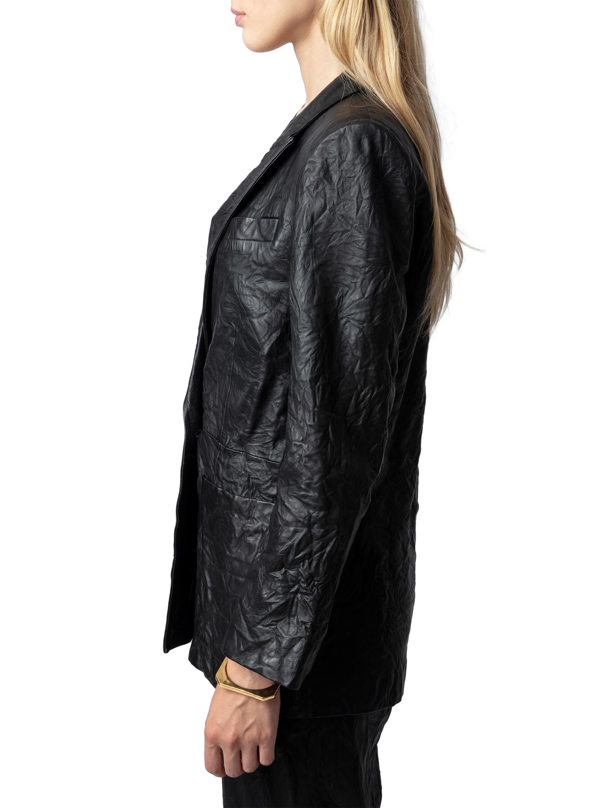Zadig & Voltaire Visko Cuir Froisse Leather Blazer | Saks Fifth Avenue