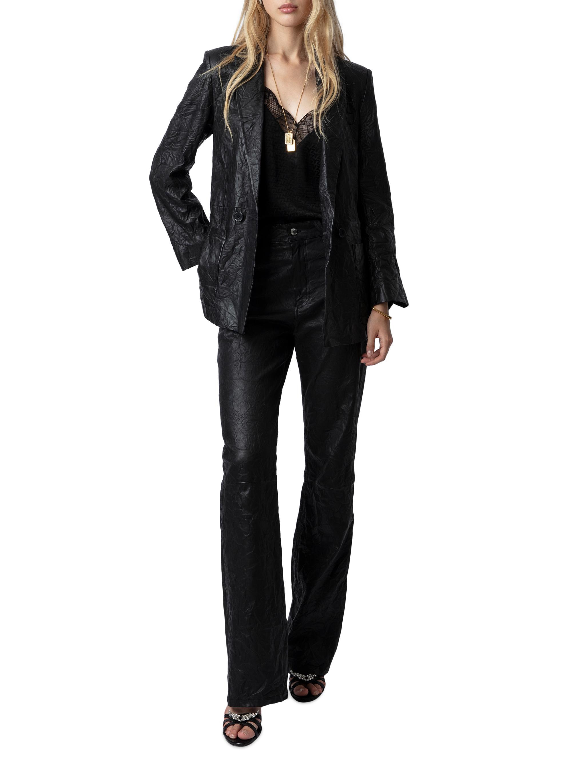 Zadig Voltaire Visko Cuir Froisse Leather Blazer Saks Fifth Avenue
