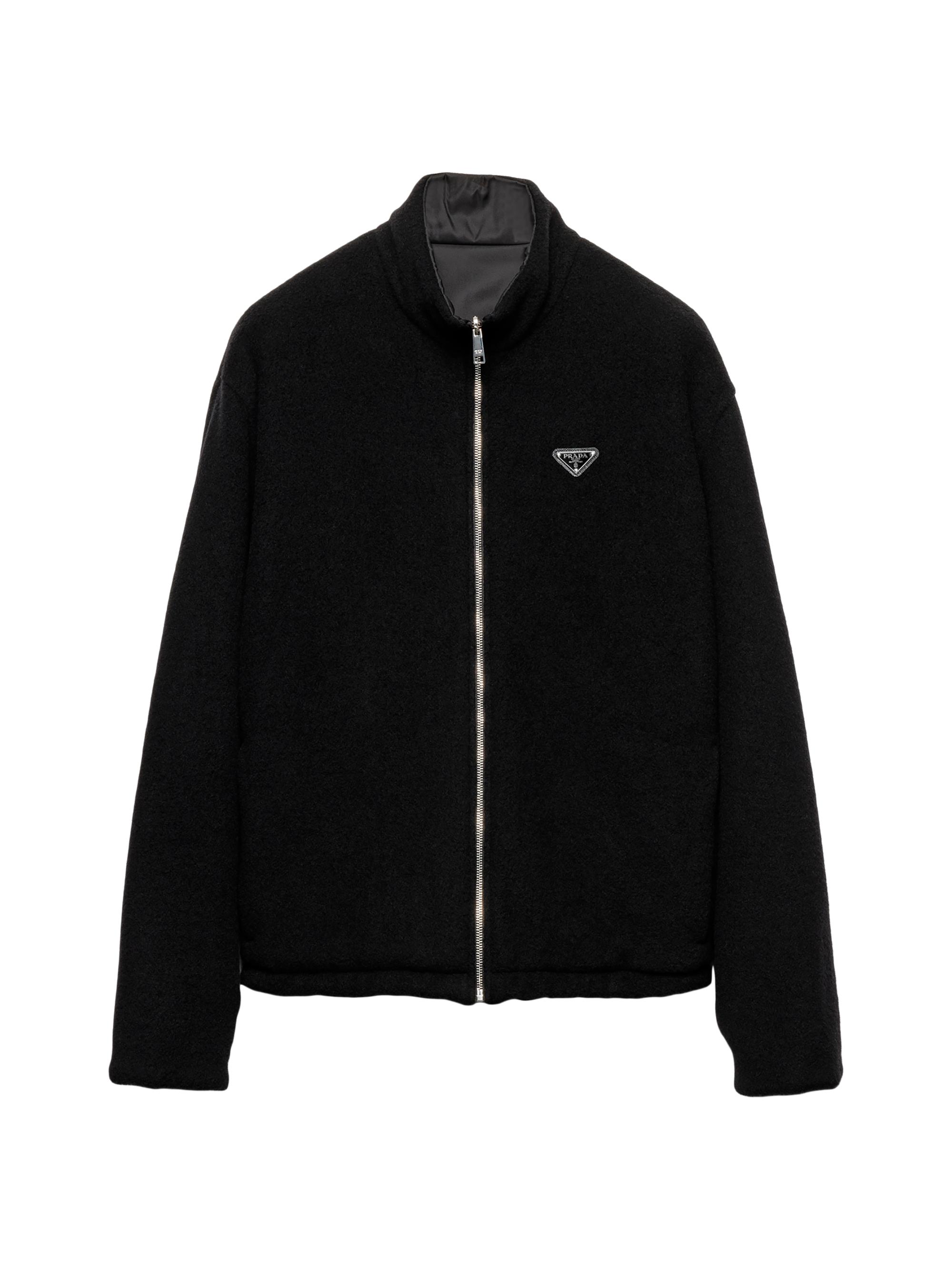 Prada Men's Reversible Fleece and Cashmere Blend Cardigan - Black
