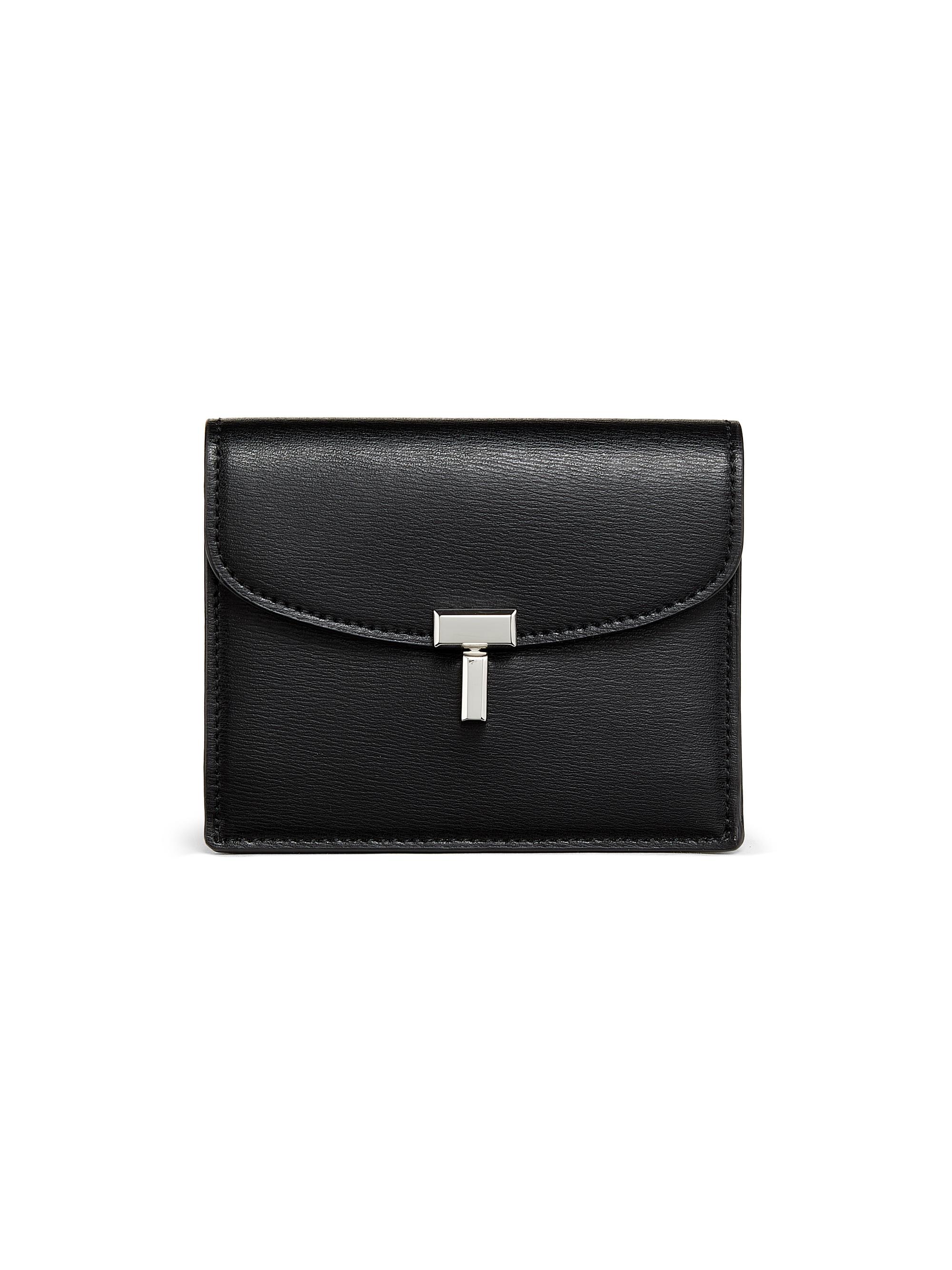 Toteme Women's T-Lock Leather Cardholder - Black