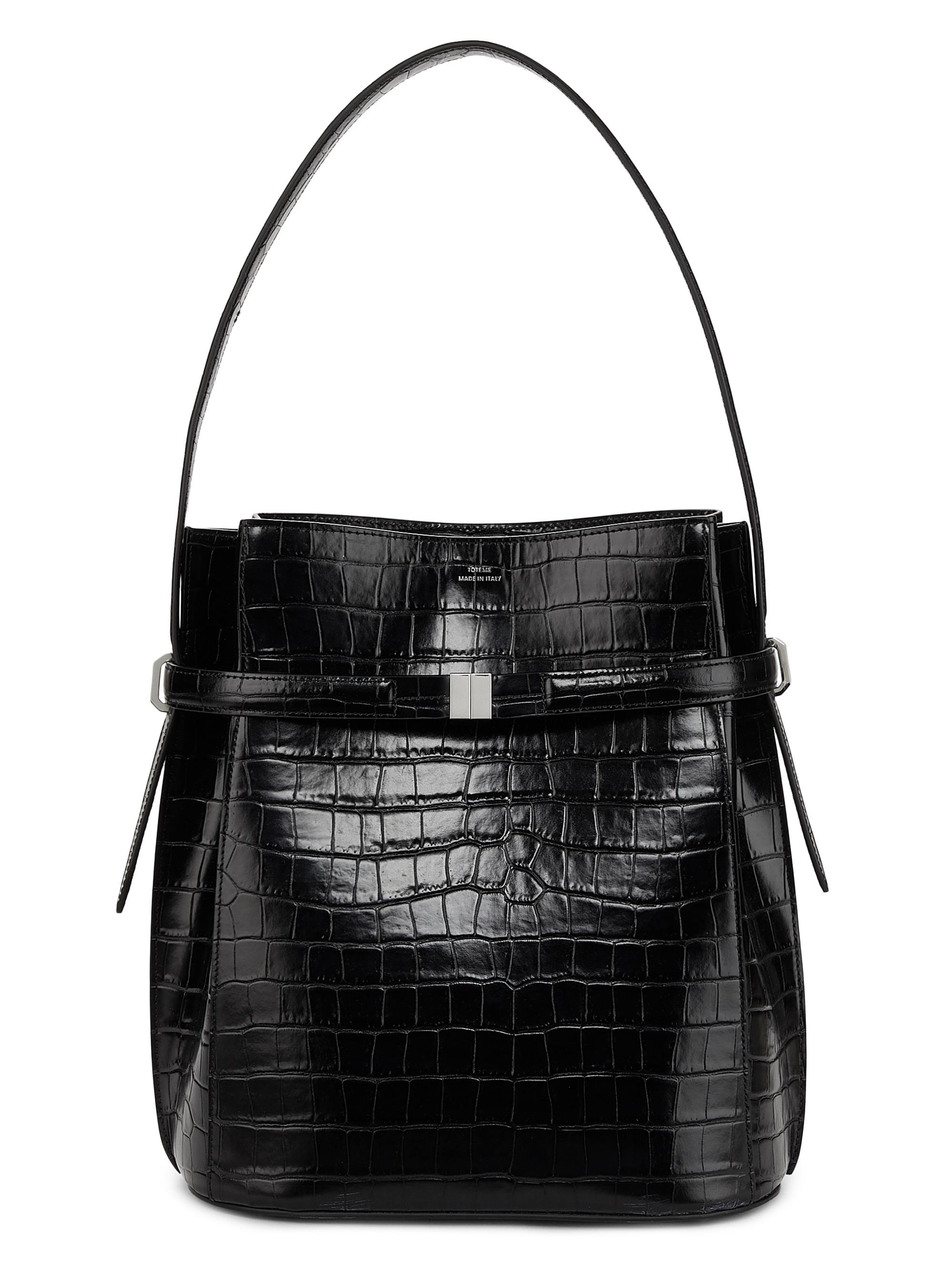 Toteme Belted Crocodile-Embossed Leather Bucket Bag | Saks Fifth
