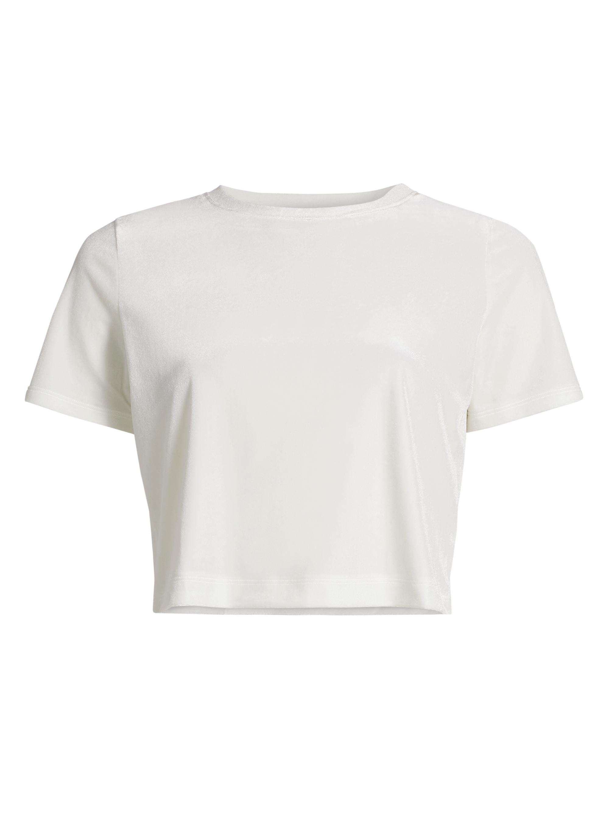 L'AGENCE Women's Donna Velvet Crop T-Shirt -