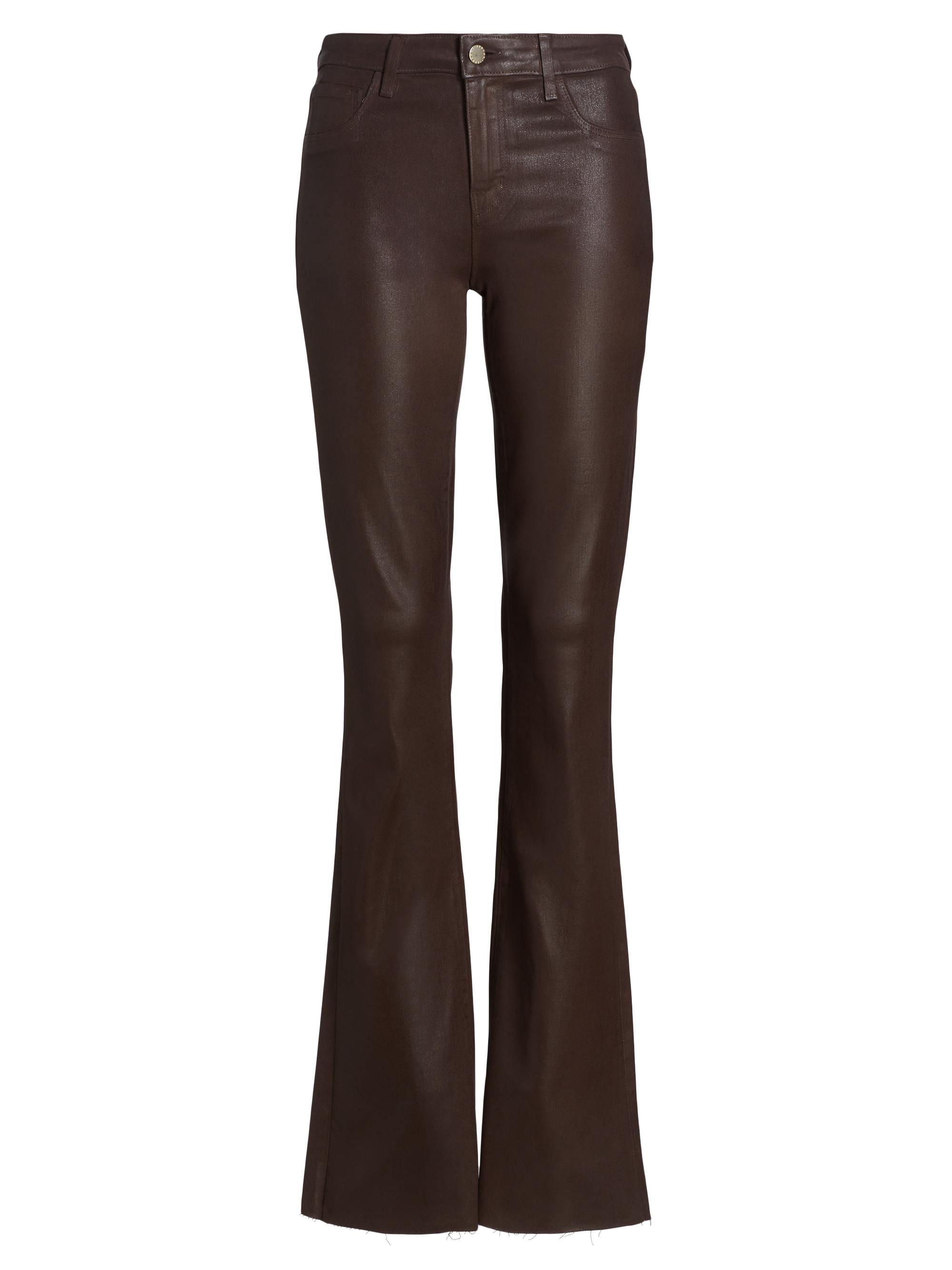 L'AGENCE Women's Ruth Coated High-Rise Straight Jeans - Espresso Coated