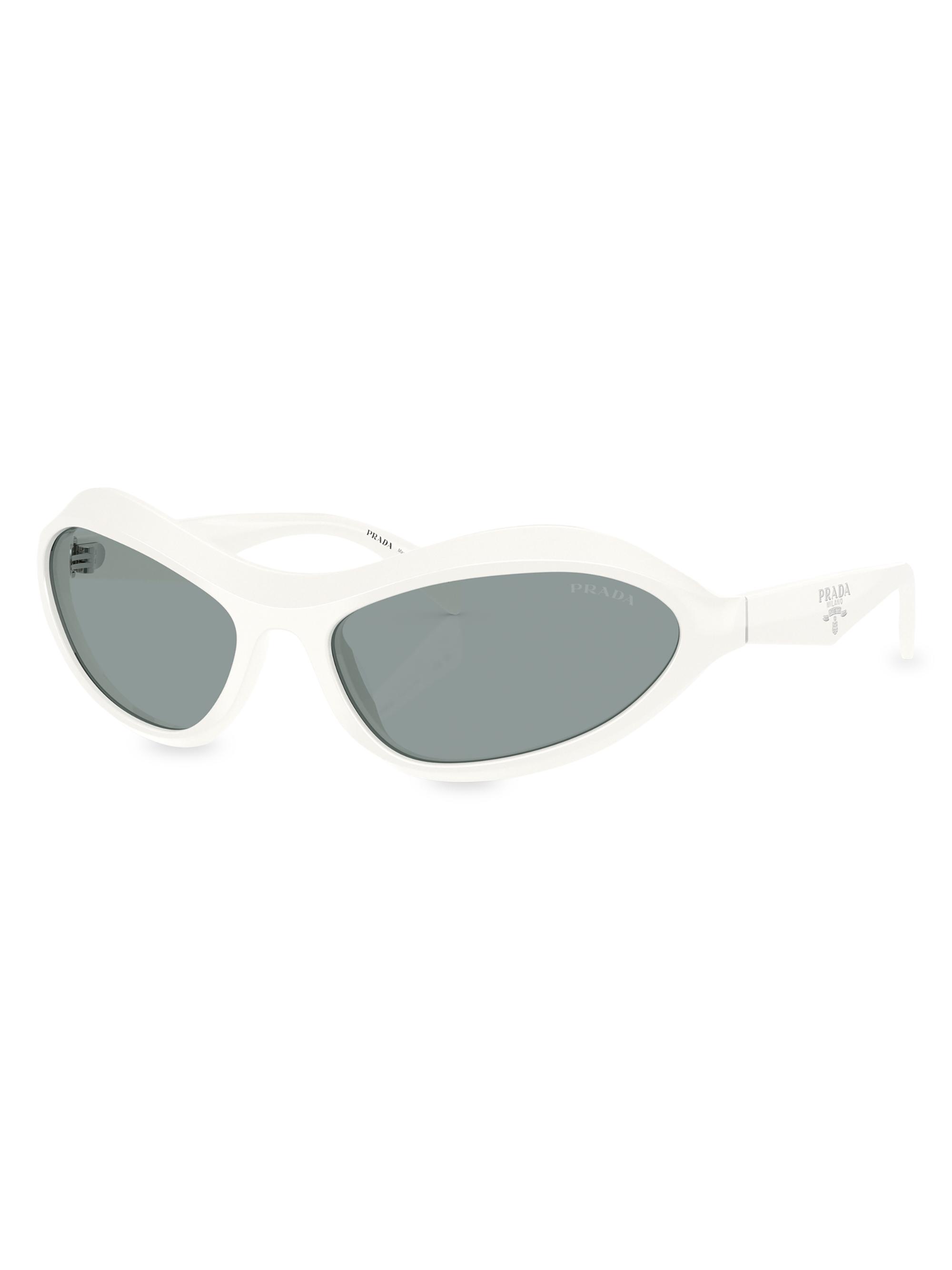 Prada Women's 63MM Wraparound Sunglasses - Greywhite