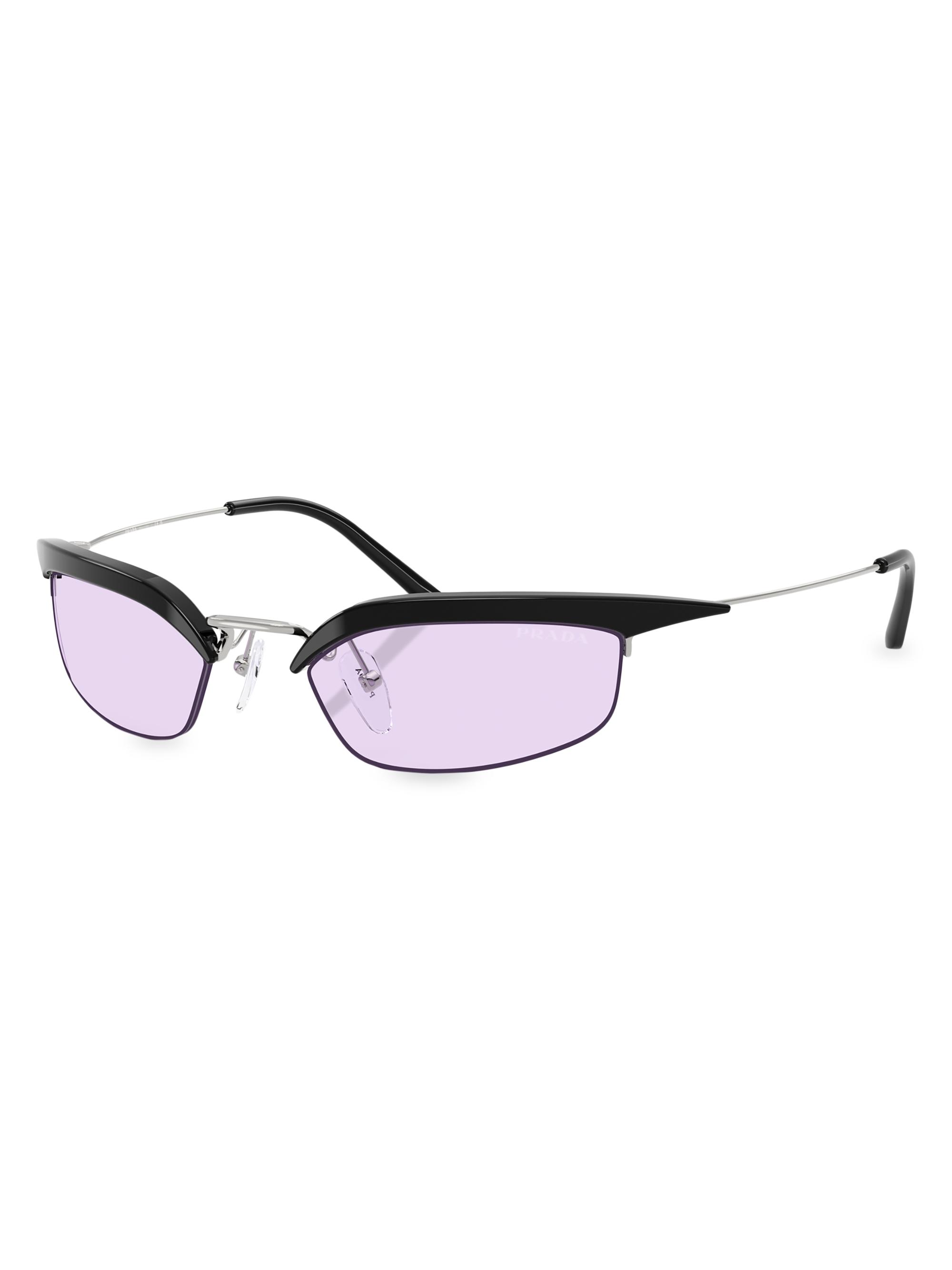 Prada Women's 52MM Rectangular Sunglasses - Purple Black