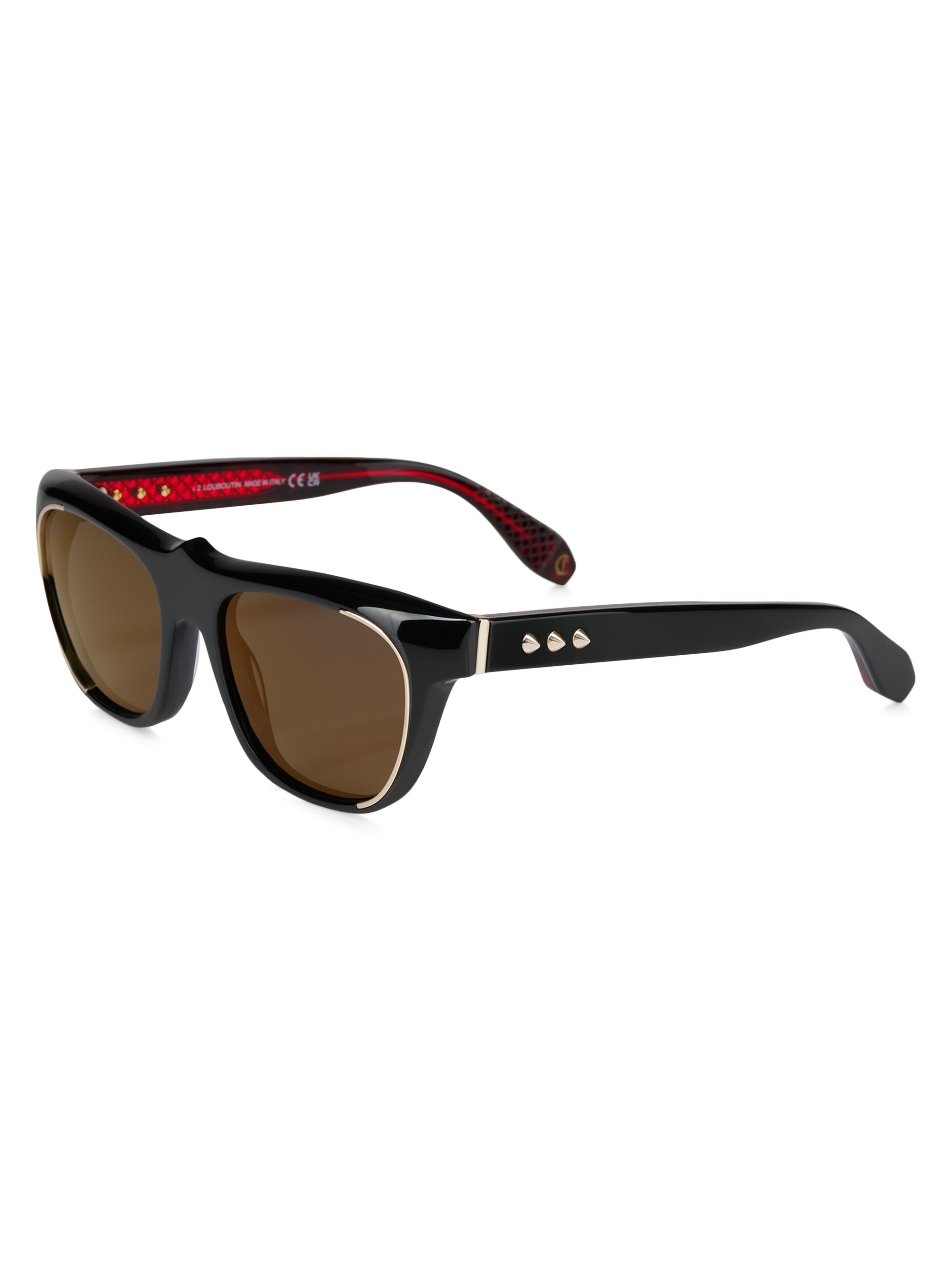 Christian Louboutin Women's Georges 55MM Acetate Sunglasses - Shiny Black