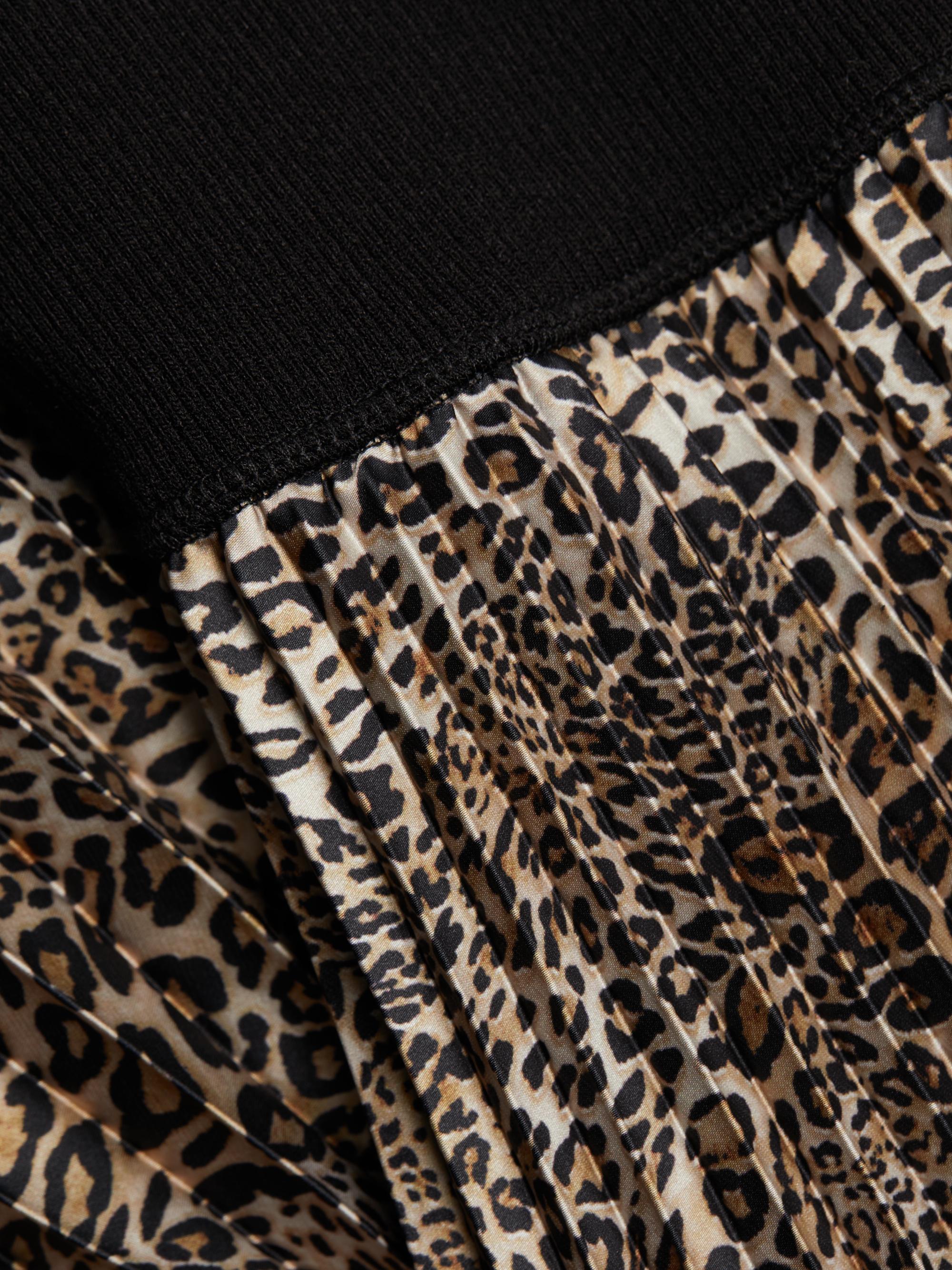 Elie Tahari Mave Leopard Mixed-Media Midi-Dress Saks Fifth Avenue