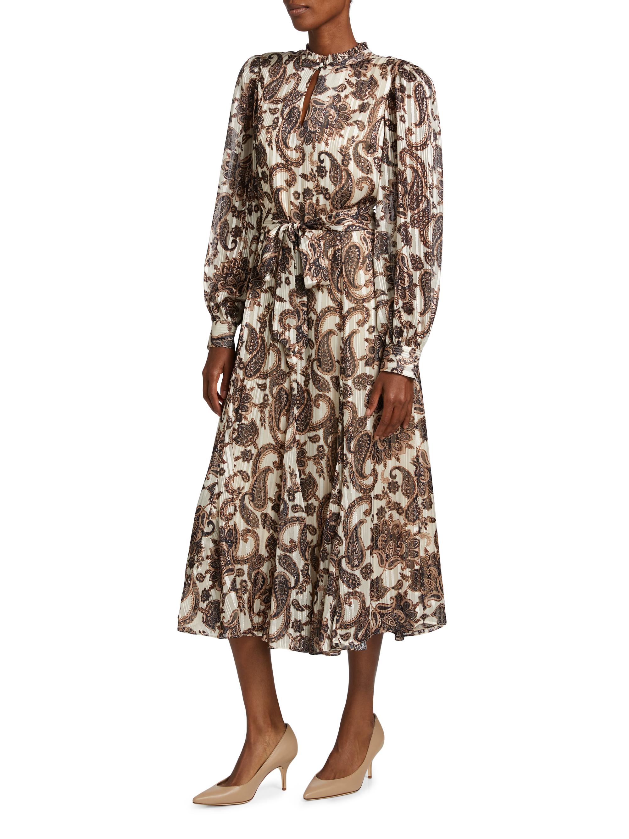 Elie Tahari Janice Paisley Fit & Flare Midi-Dress | Saks