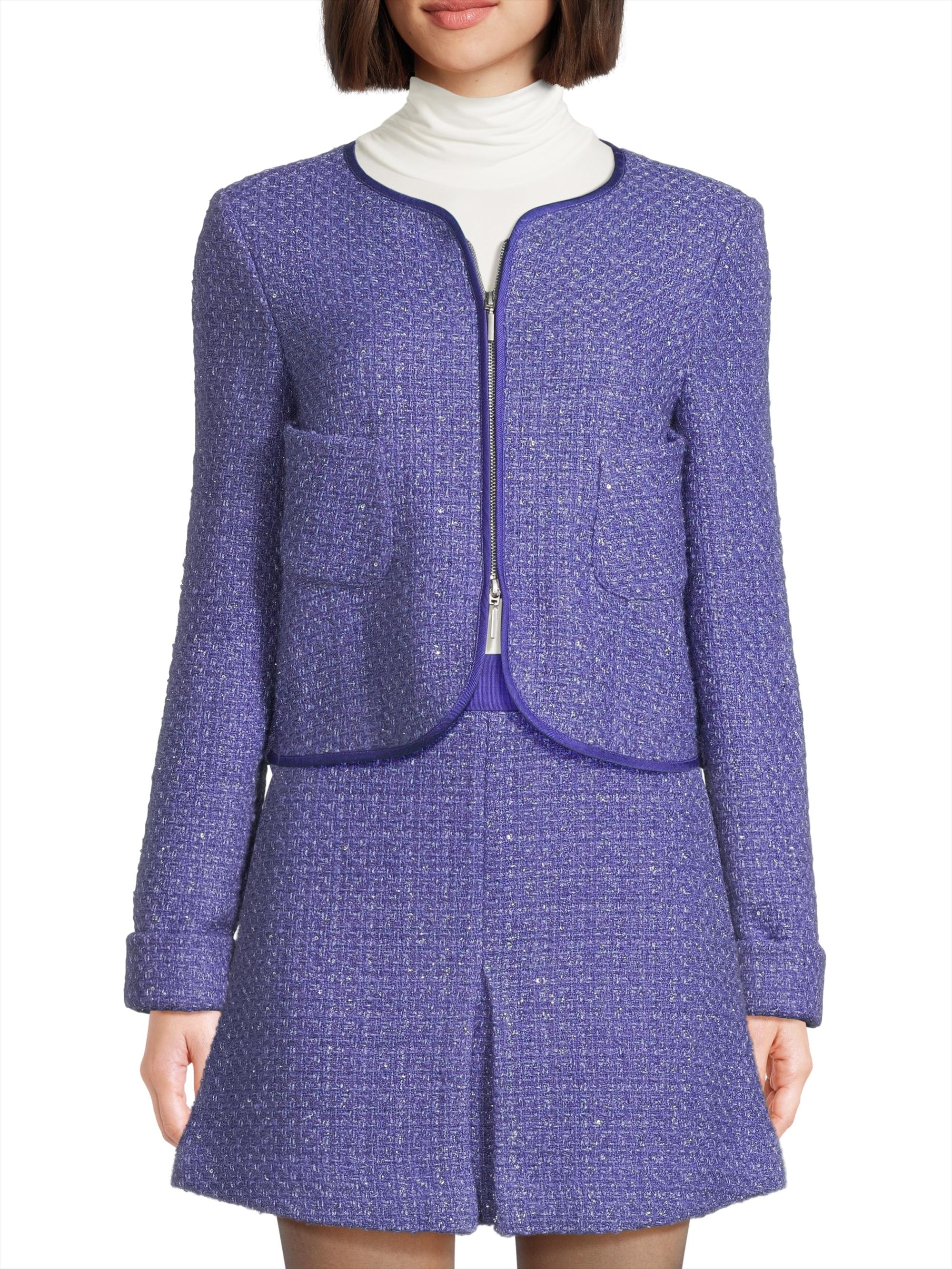 Emporio Armani Metallic Tweed Zip-Up Jacket | Saks Fifth Avenue