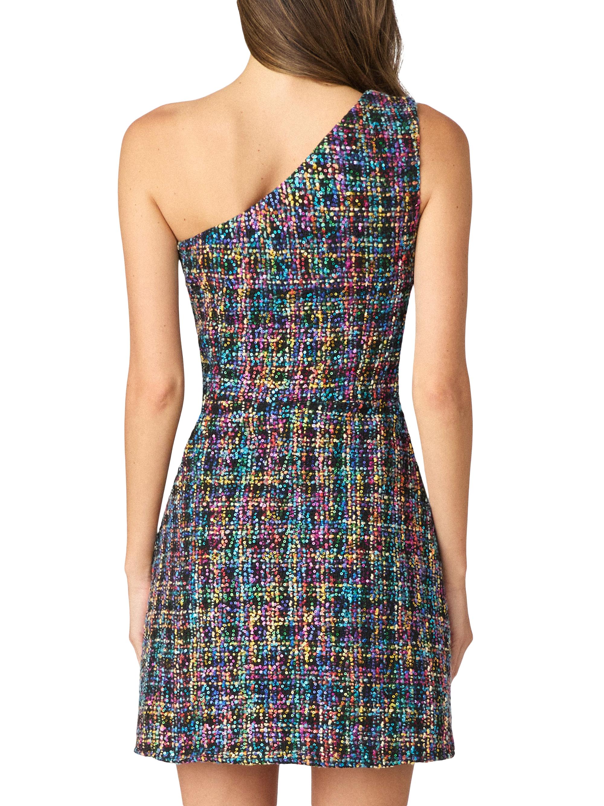 Shoshanna Zoie Beaded Tweed One-Shoulder Minidress | Saks Fifth Avenue