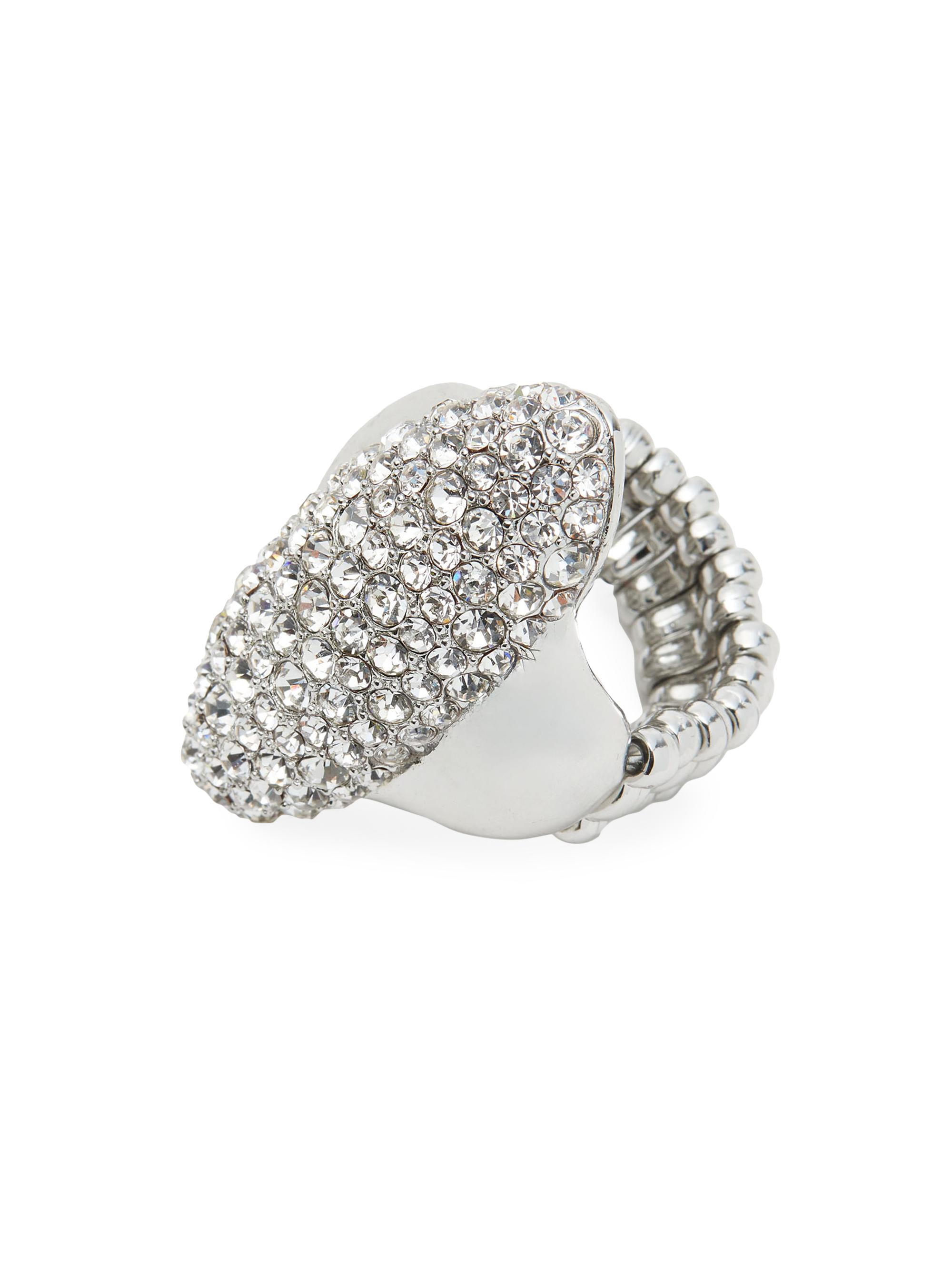 Lele Sadoughi Women's Silvertone & Crystal Pavé Signet Ring - Crystal