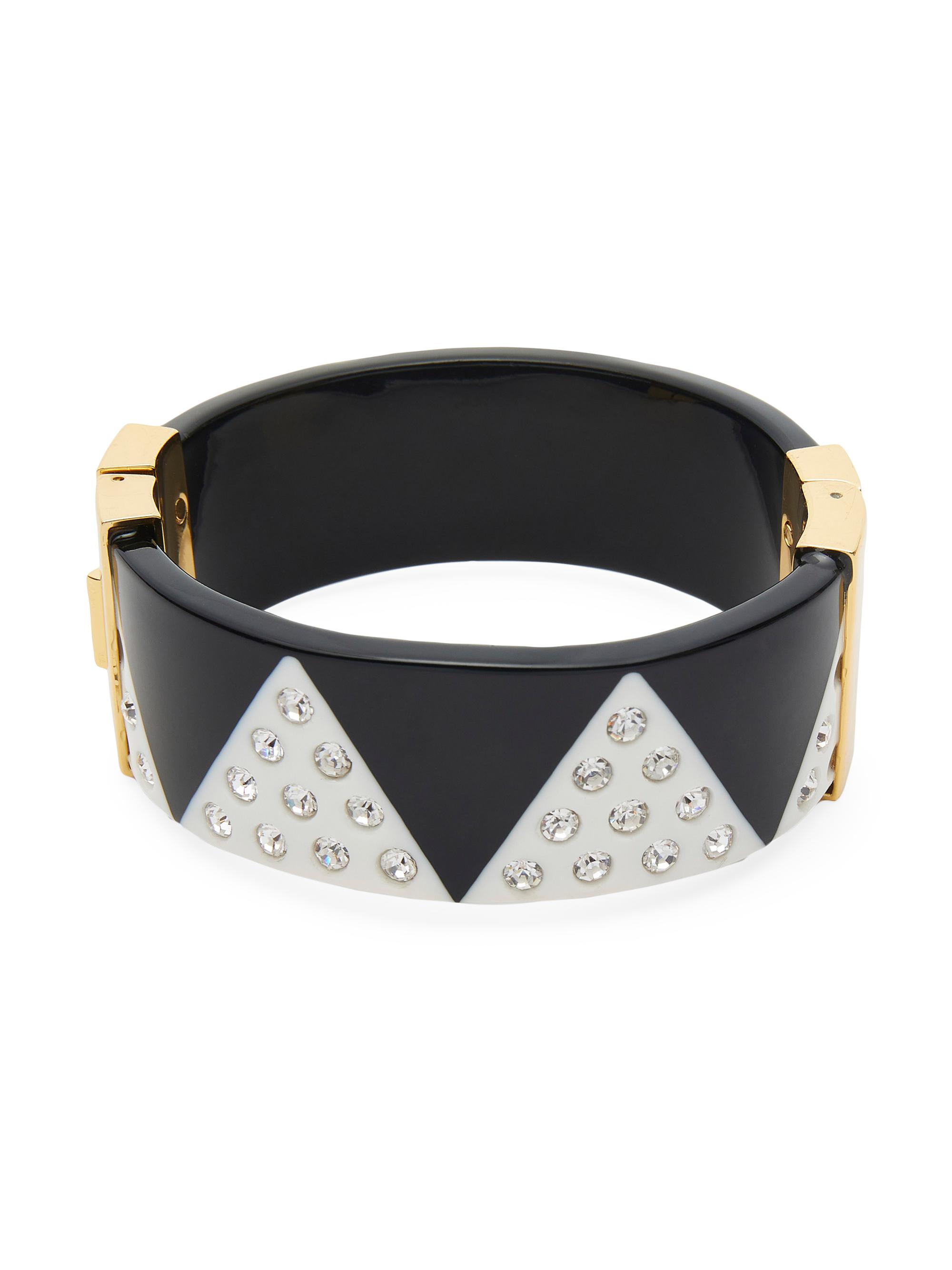 Lele Sadoughi Women's Harlequin Goldtone, Crystal & Acetate Hinged Cuff - Jet