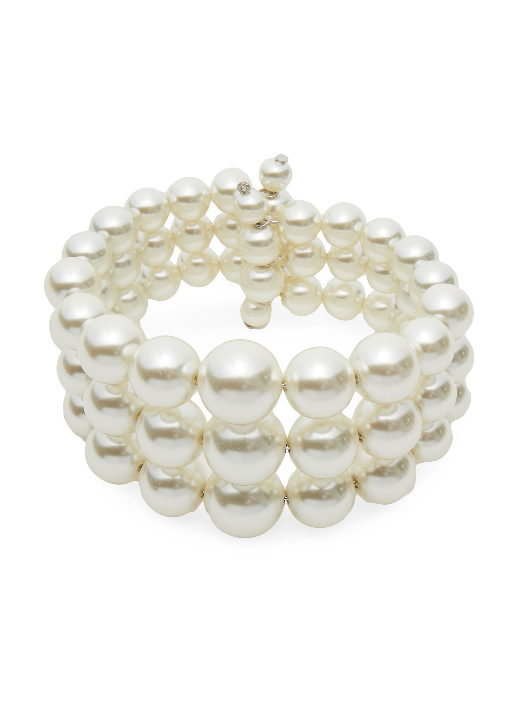 Lele Sadoughi Women's Silvertone & Imitation Pearl Graduated Bracelet - Pearl