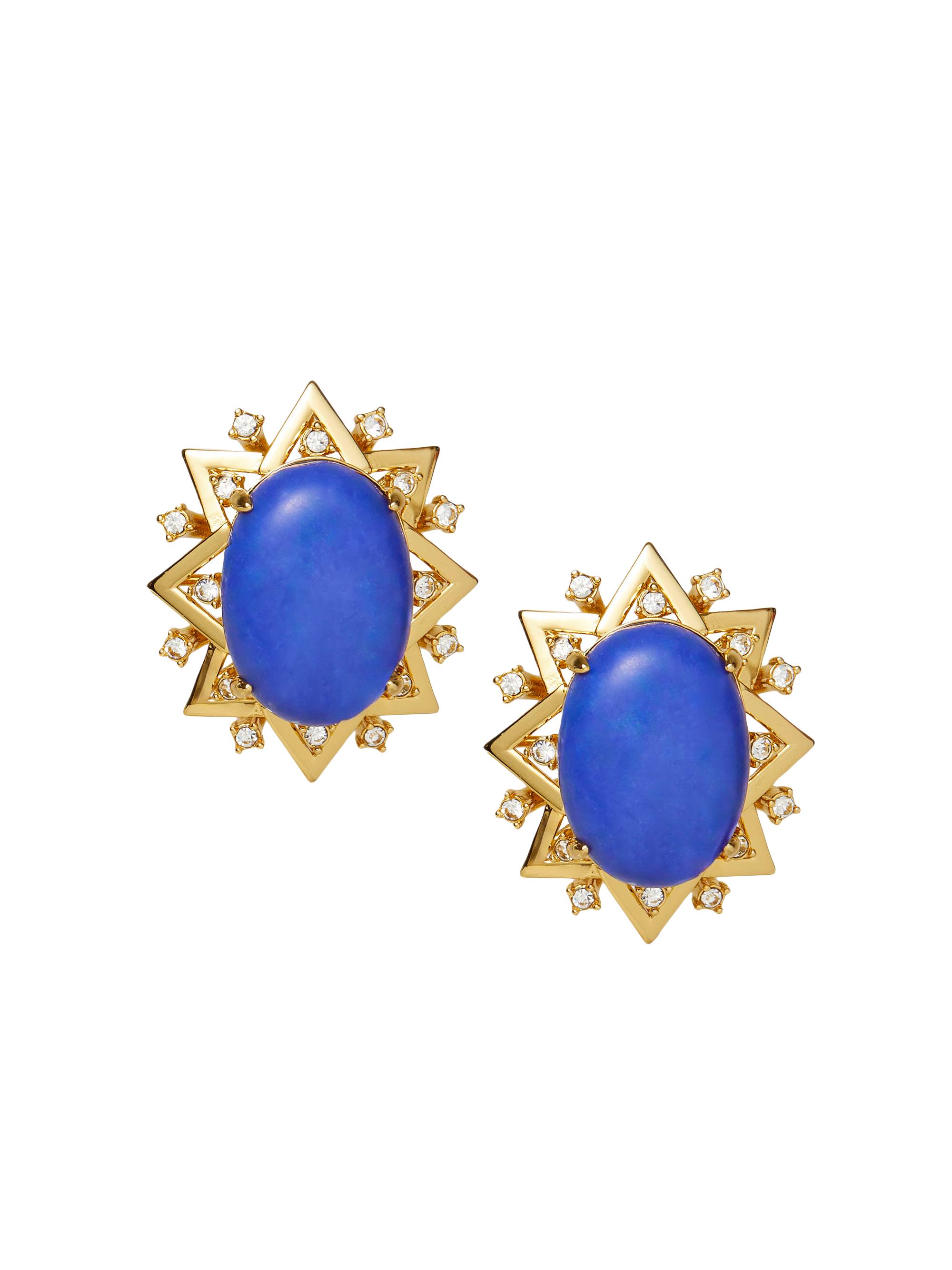 Lele Sadoughi Women's Starlet 14K-Gold-Plated, Crystal & Resin Earrings - Indigo