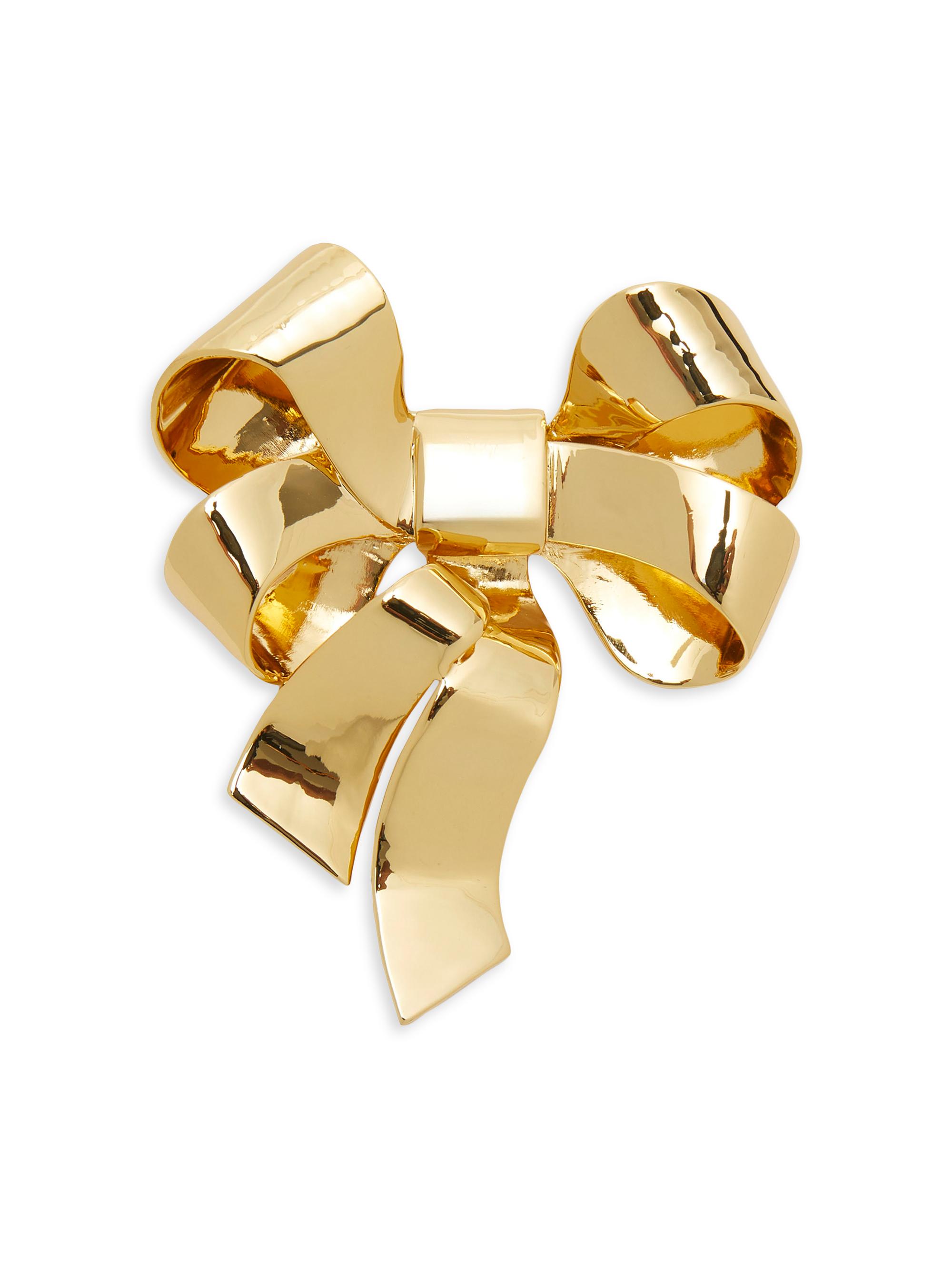Lele Sadoughi Women's Deco Bow 14K-Gold-Plated Brooch - Gold