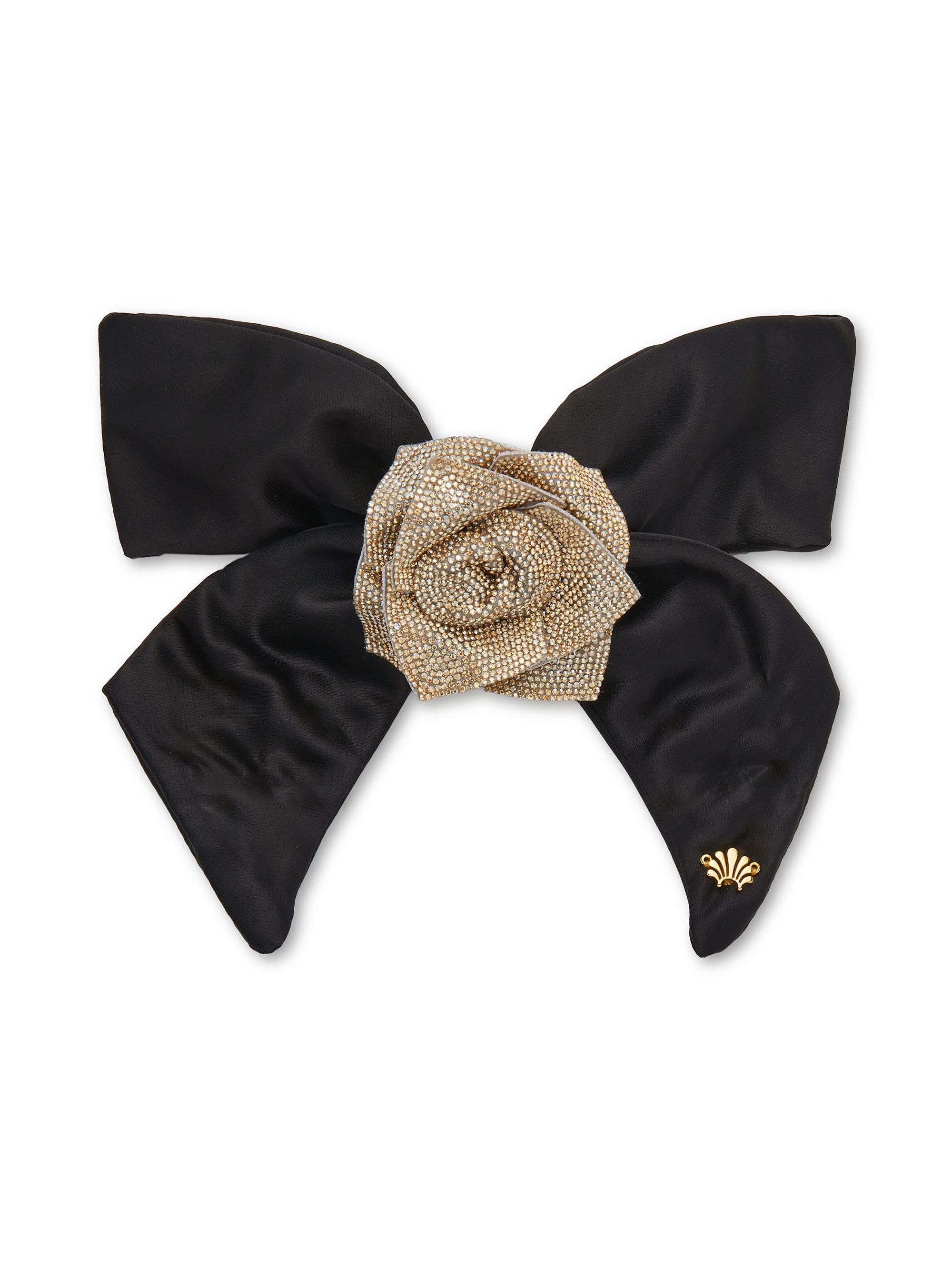 Lele Sadoughi Women's Rose Bow Barrette - Jet