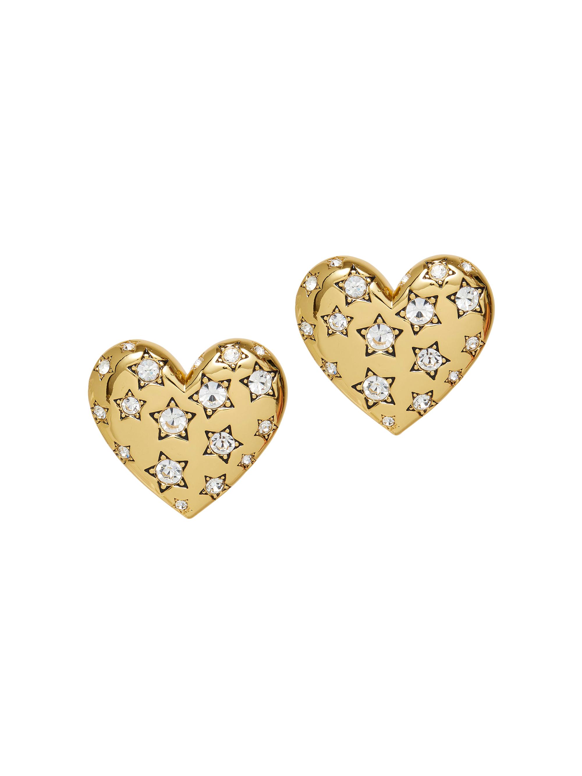 Lele Sadoughi Women's Celestial Heart Button 14K-Gold-Plated & Crystal Earrings - Gold