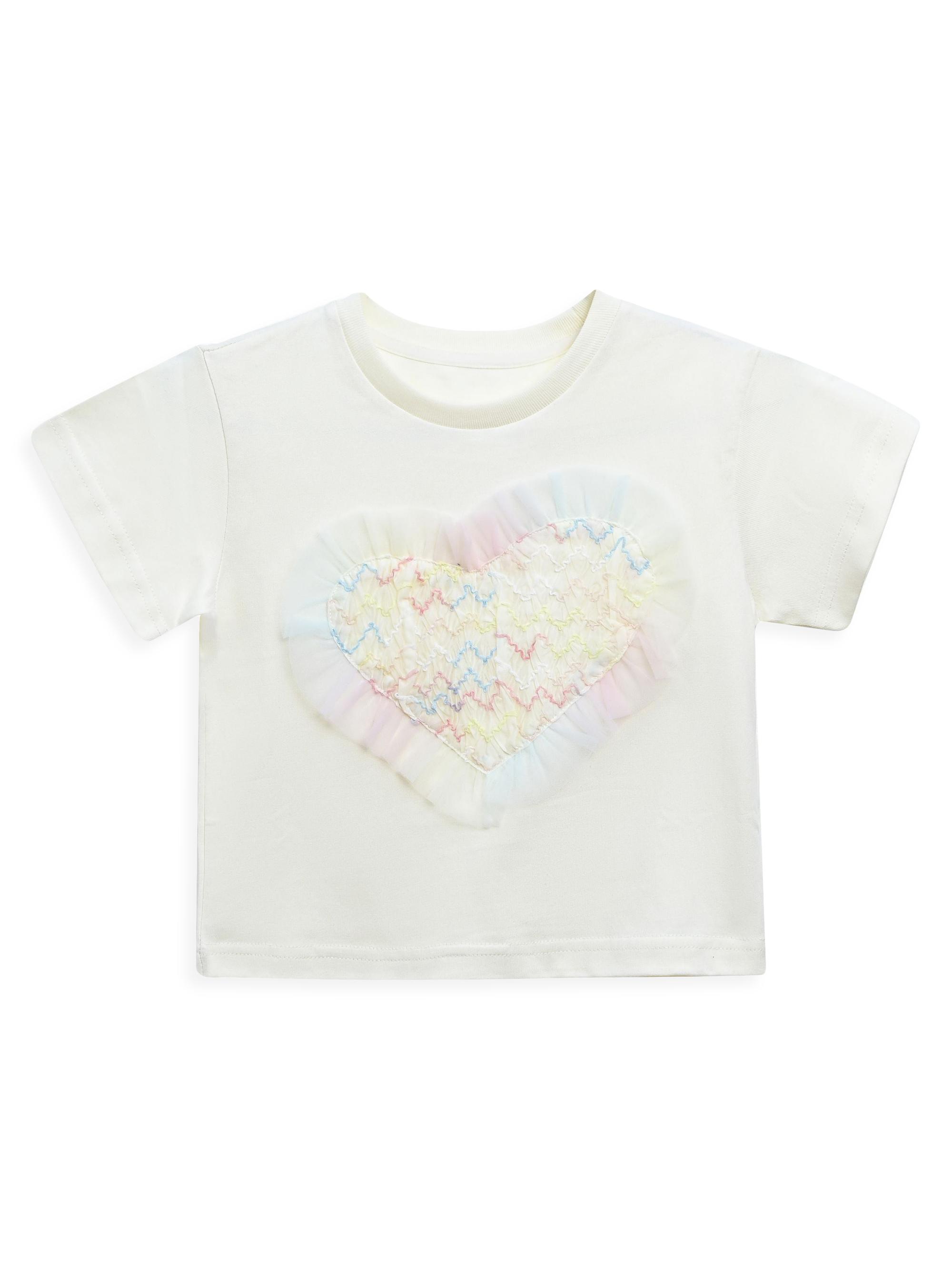 Mimi Tutu Little Girl's & Girl's Briona Heart Skirt Outfit - Cream Purple