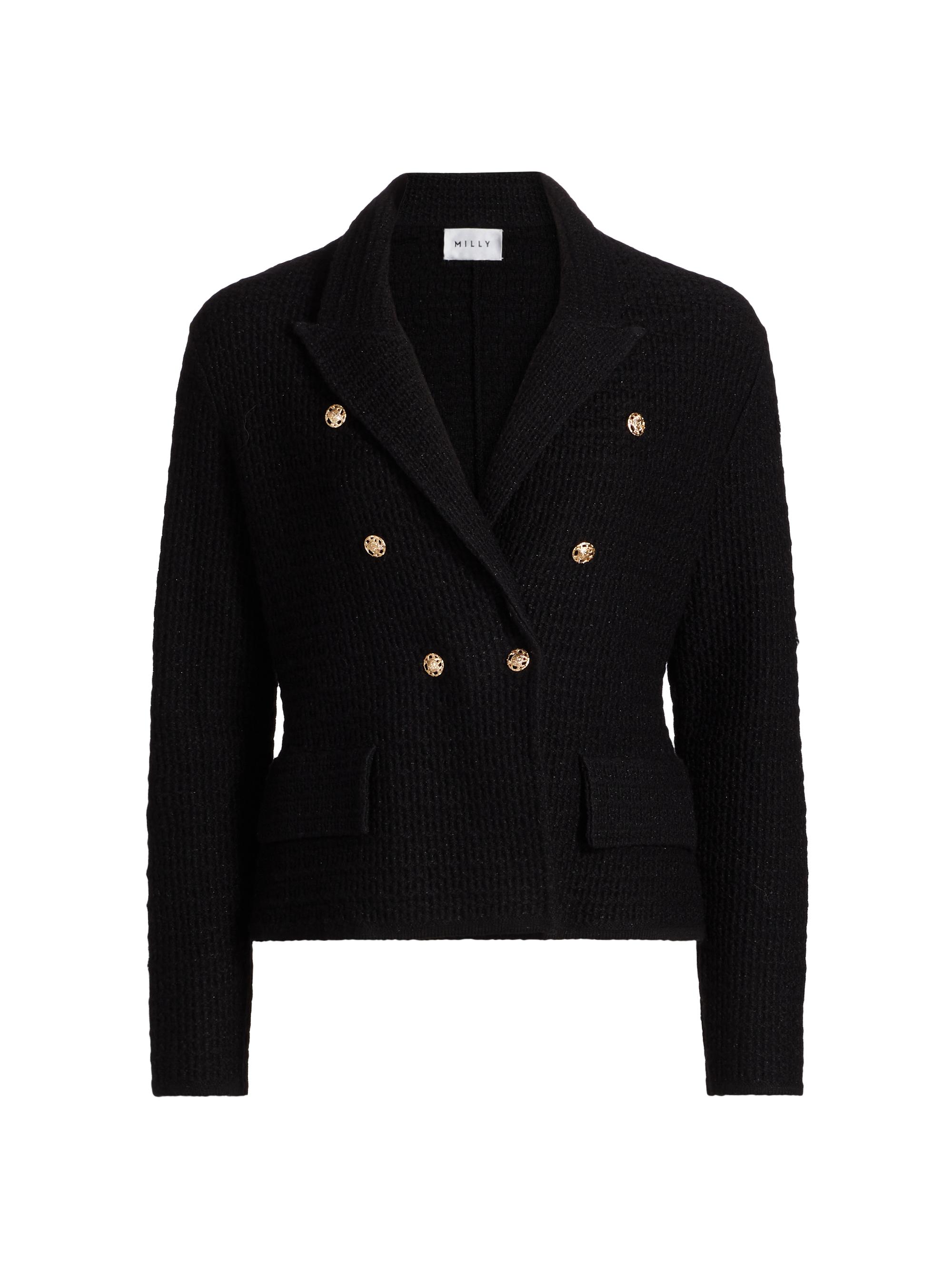 Milly Women's Kimmie Textured Knit Blazer - Black