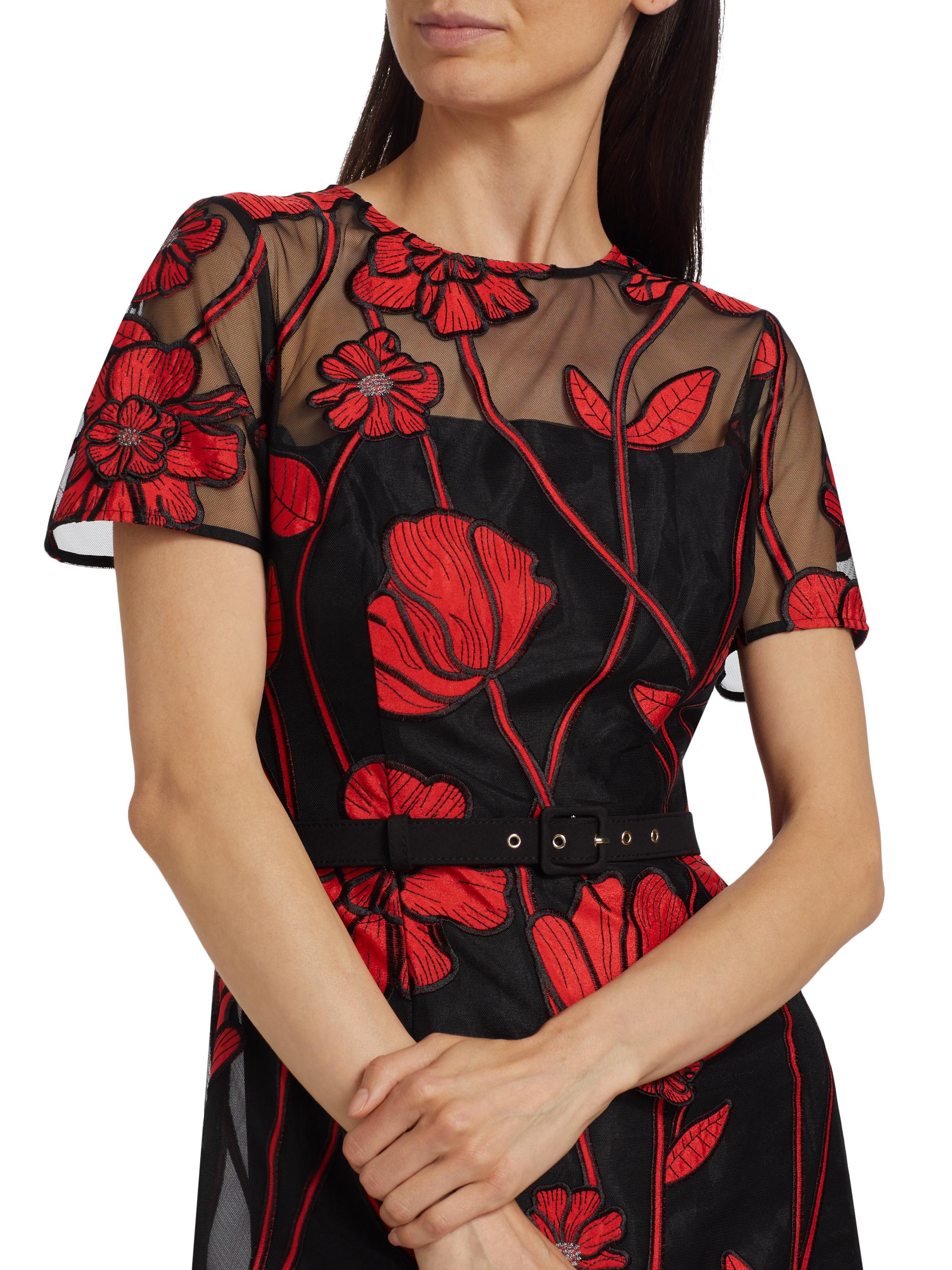 Milly Rosie Grand Fleur Embroidered Dress