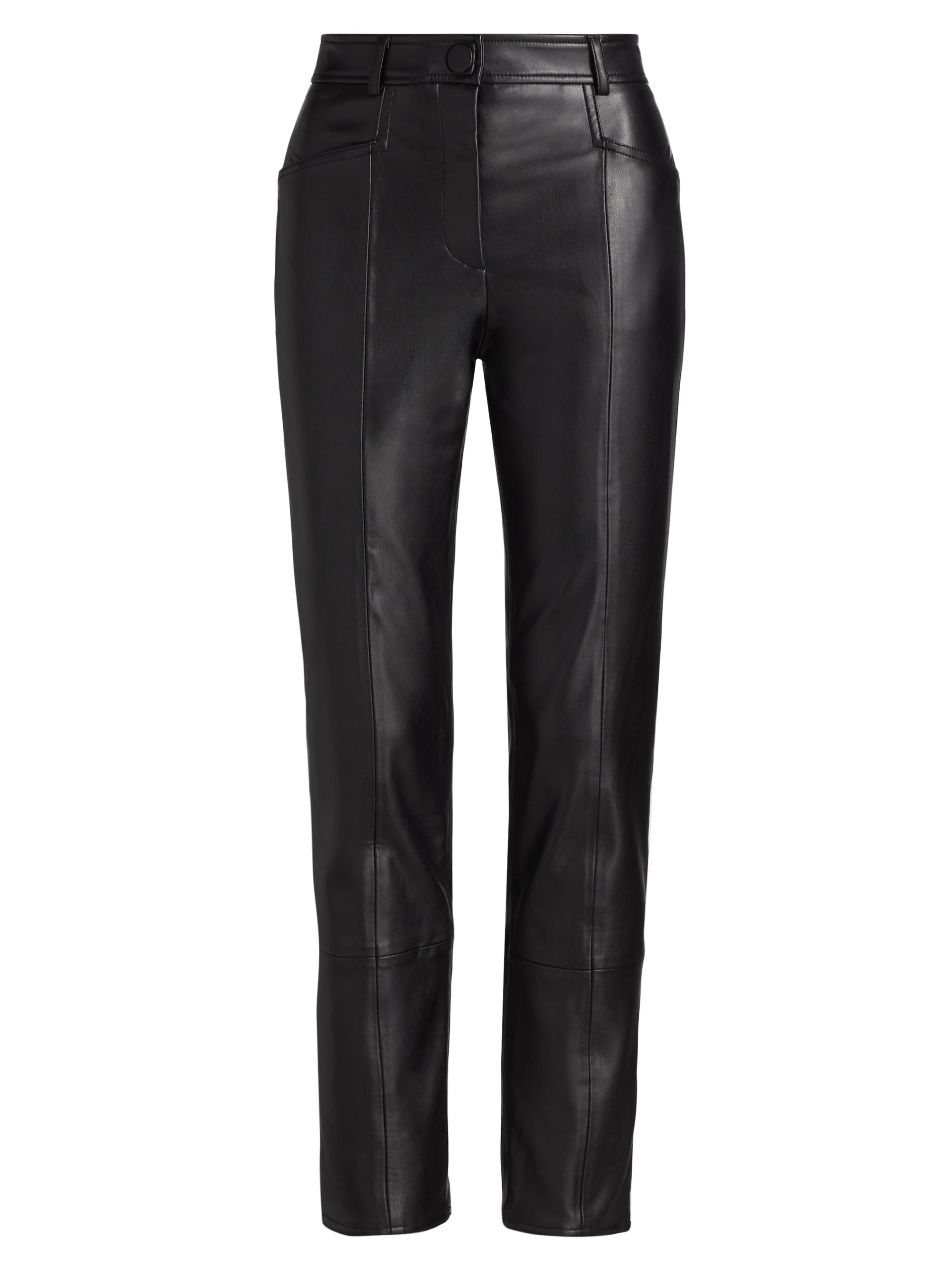 〈 VERSACE 〉faux leather straight pants VERSACE Leather straight-leg pants | NET-A-PORTER