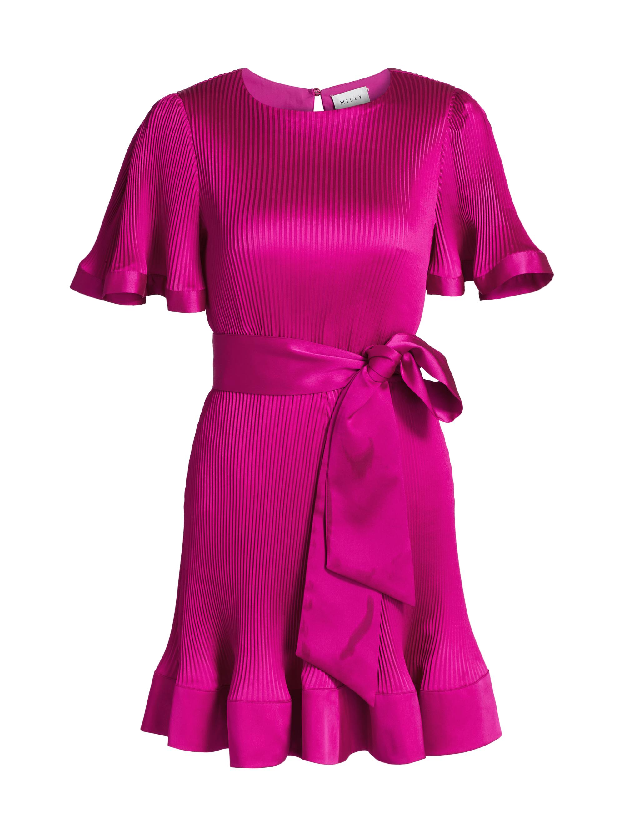 Milly Women's Lumi Solid Pleated Dress - Pink