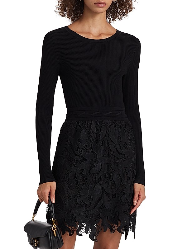 Shop Milly Katie Lace & Knit Minidress | Saks Fifth Avenue Shop Milly Katie Lace & Knit Minidress | Saks Fifth Avenue