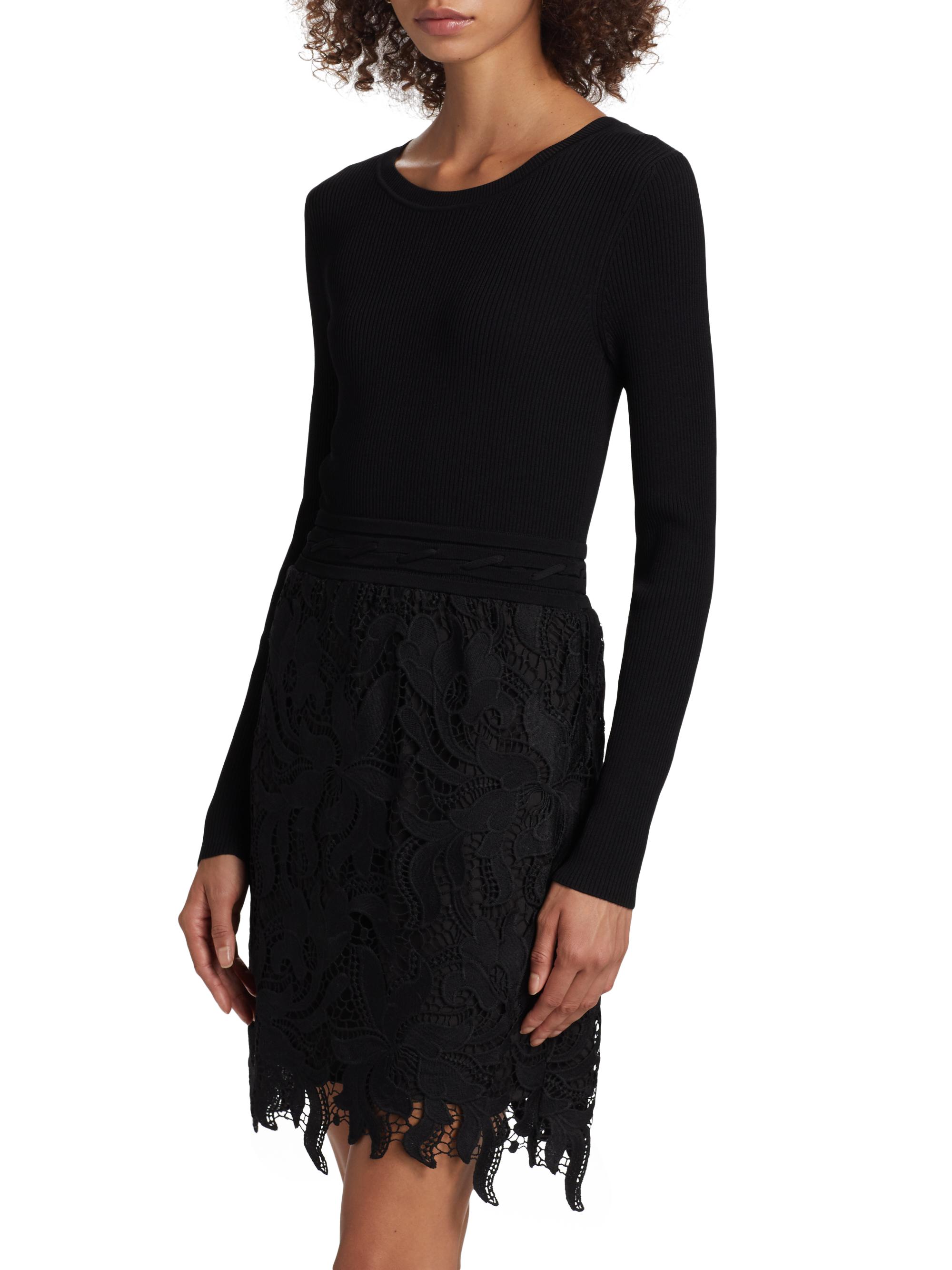 Milly Katie Lace Knit Minidress Saks Fifth Avenue