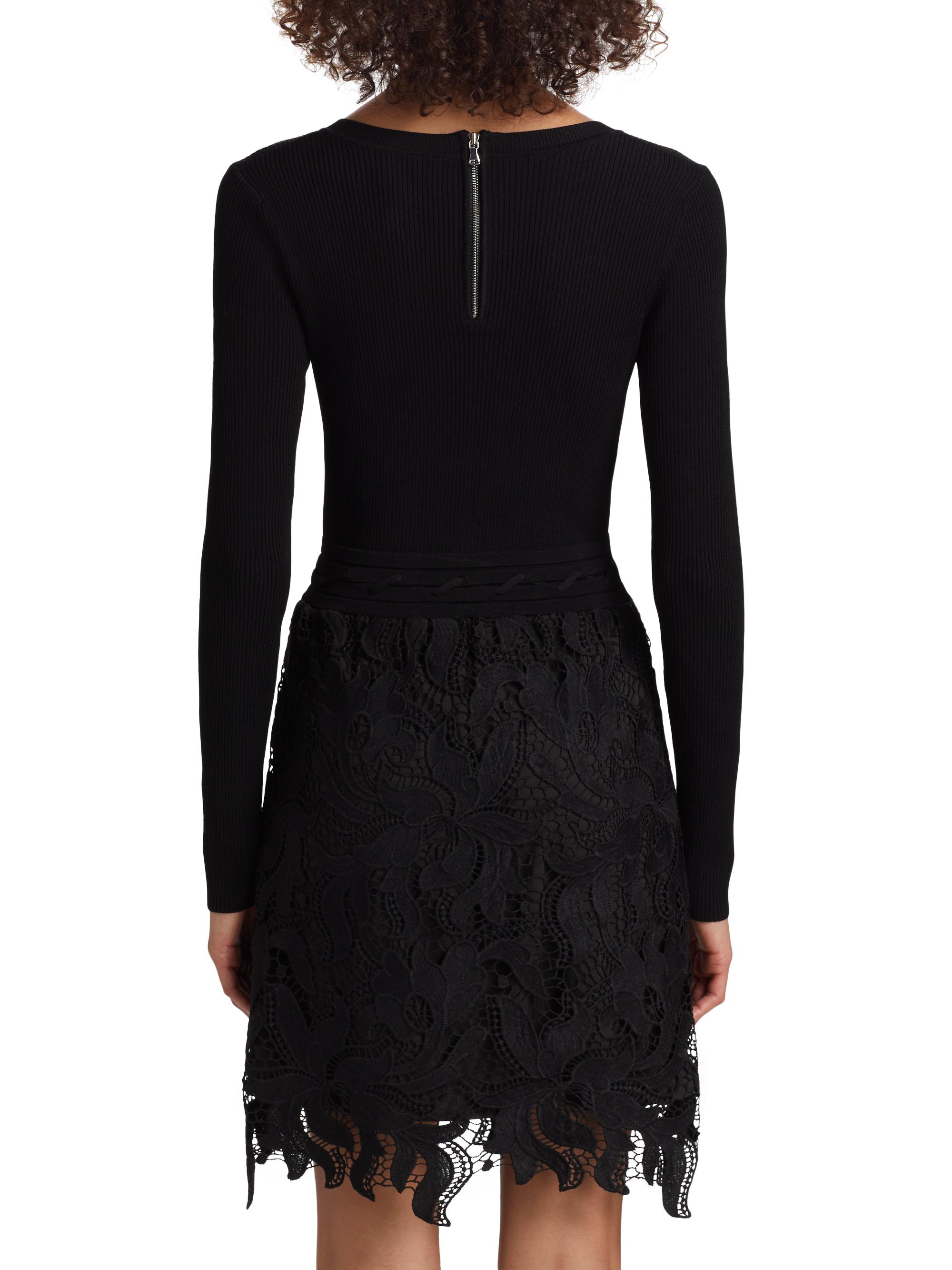 Shop Milly Katie Lace & Knit Minidress | Saks Fifth Avenue
