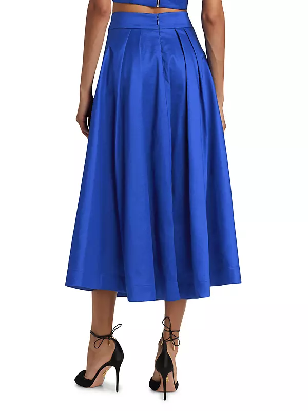 Shop Milly Juliet Taffeta Midi-Skirt | Saks Fifth Avenue Shop Milly Juliet Taffeta Midi-Skirt | Saks Fifth Avenue