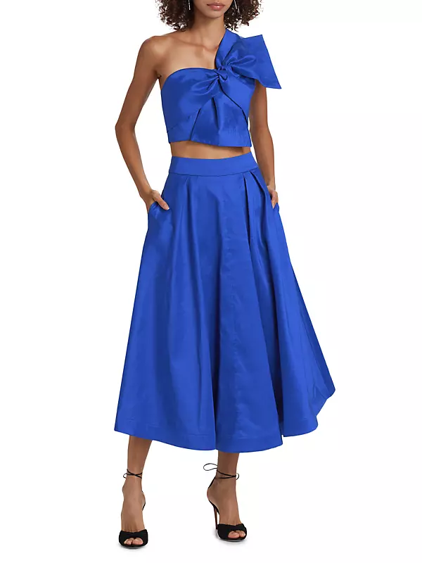 Shop Milly Juliet Taffeta Midi-Skirt | Saks Fifth Avenue Shop Milly Juliet Taffeta Midi-Skirt | Saks Fifth Avenue