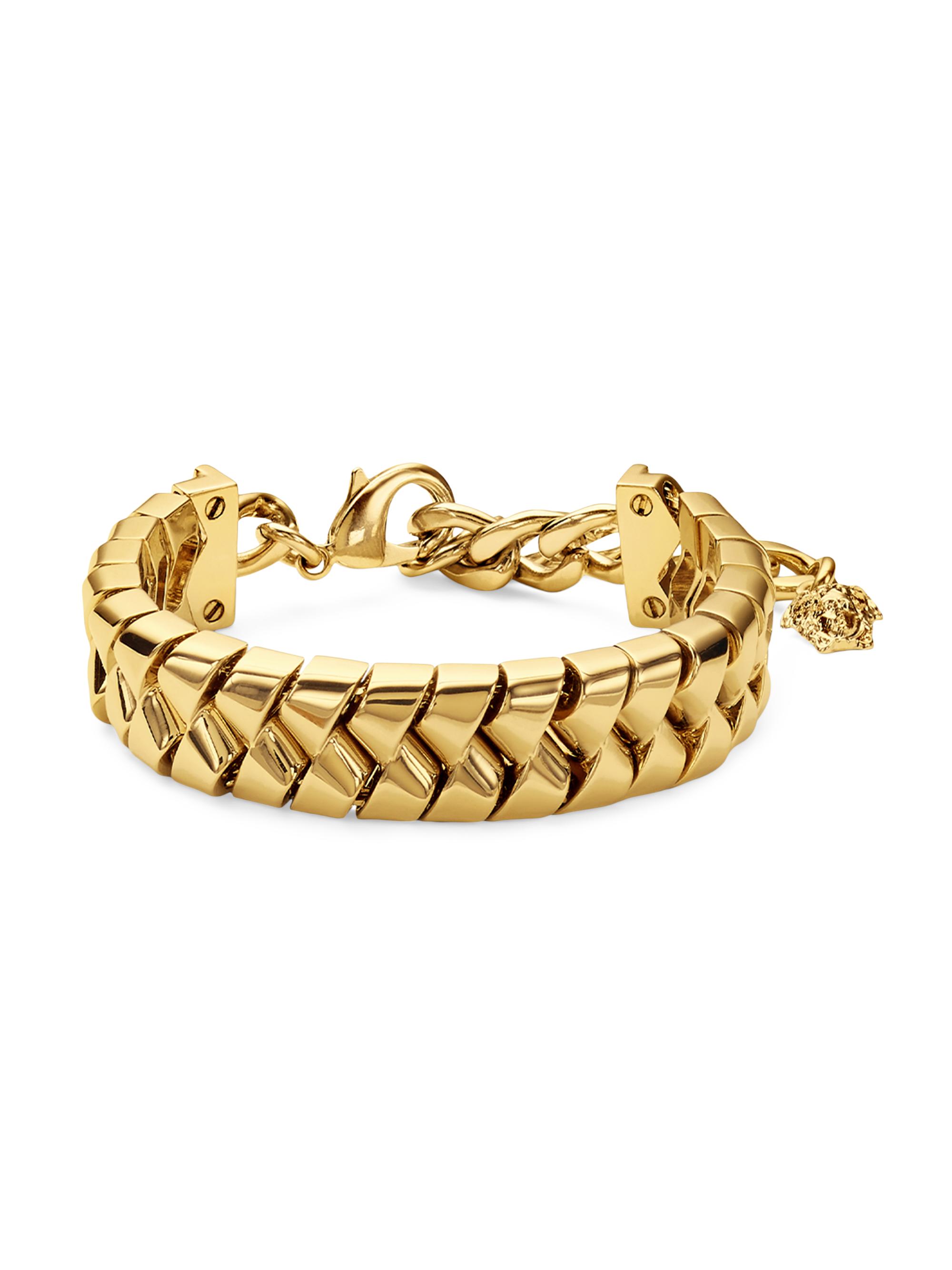 Versace Women's Goldtone Woven Cuff Bracelet -  Gold
