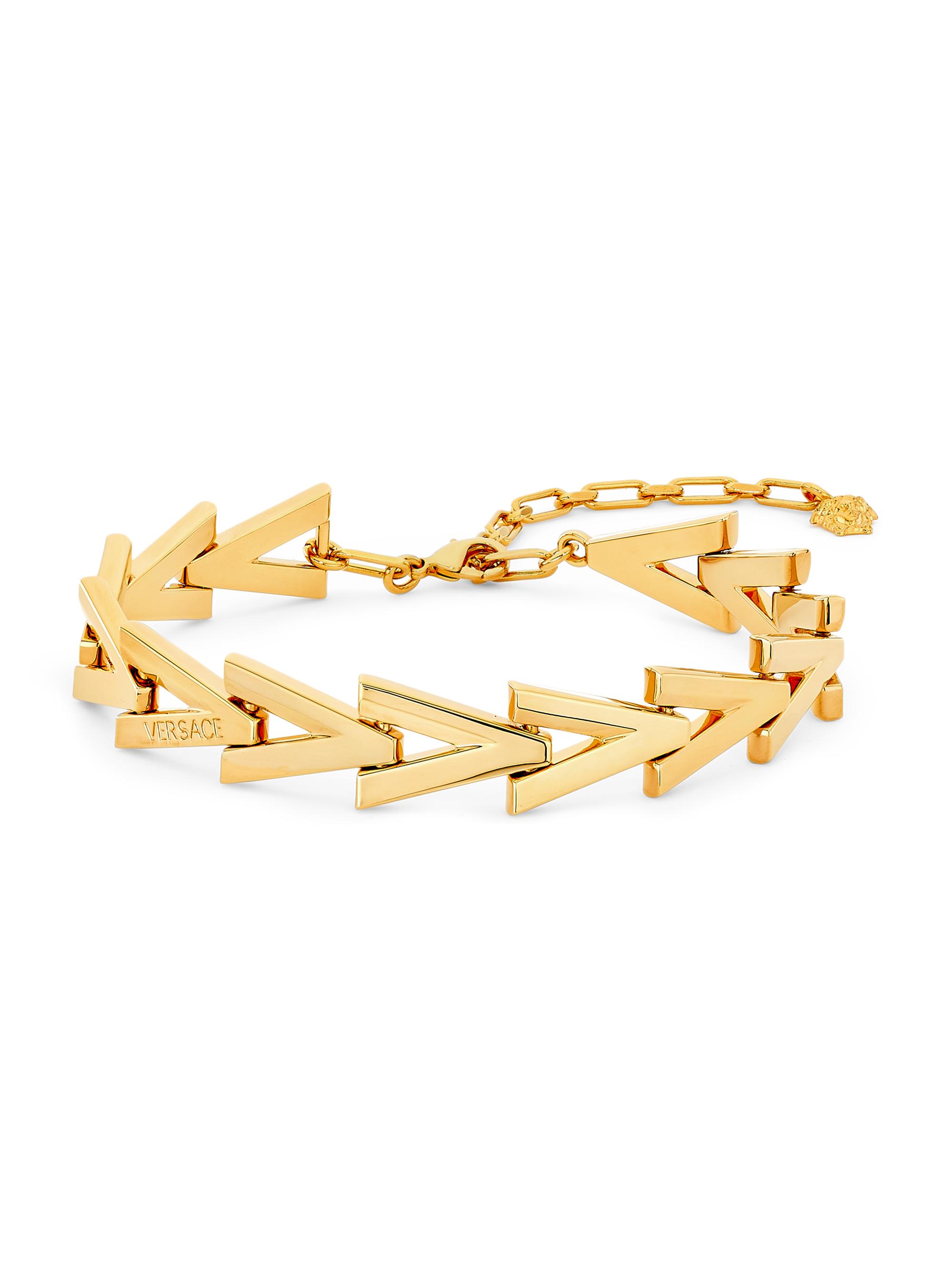 Versace Women's Goldtone V-Link Chain Choker -  Gold