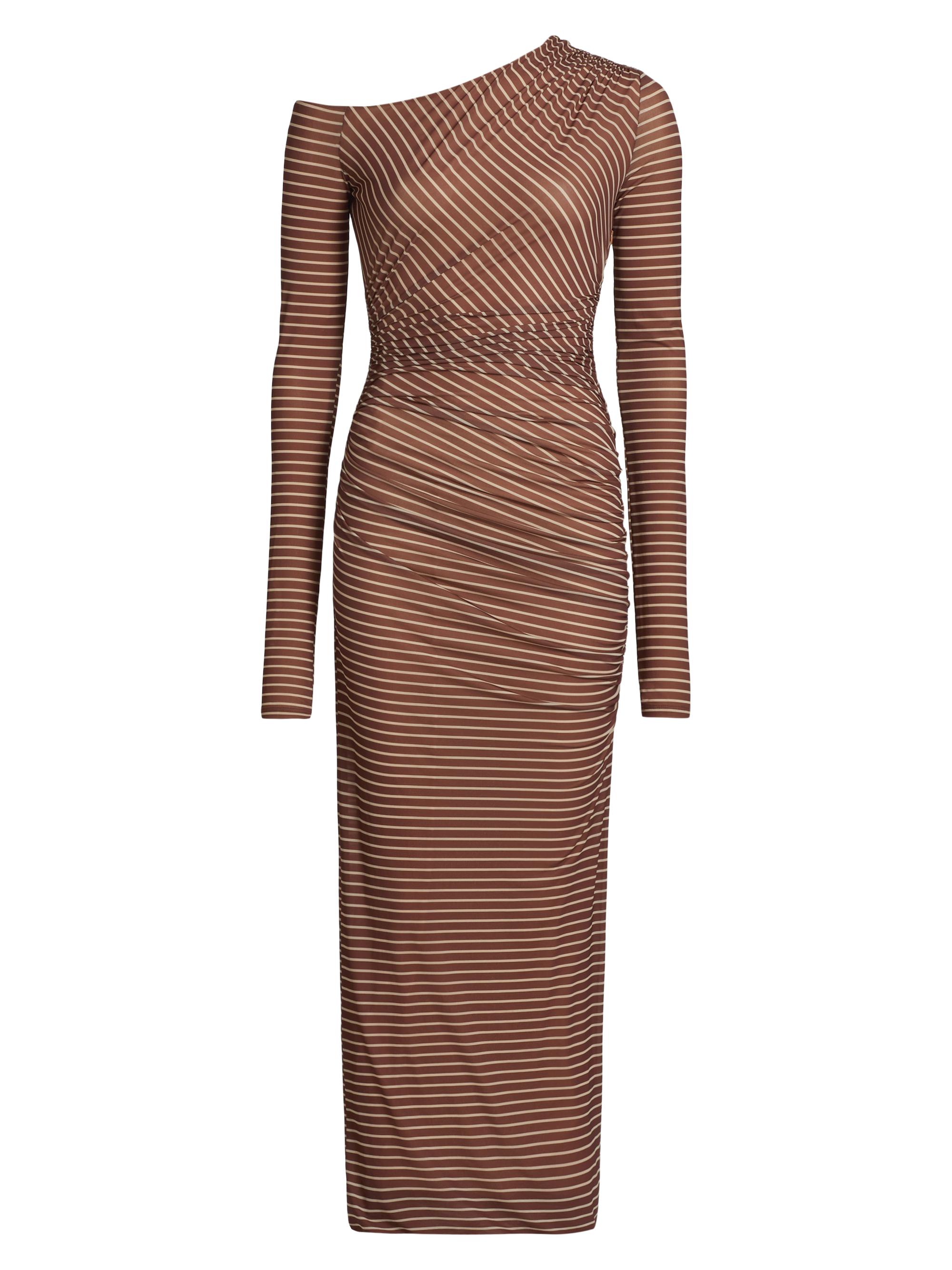Ronny Kobo Annamaria Striped One-Shoulder Dress Saks Fifth