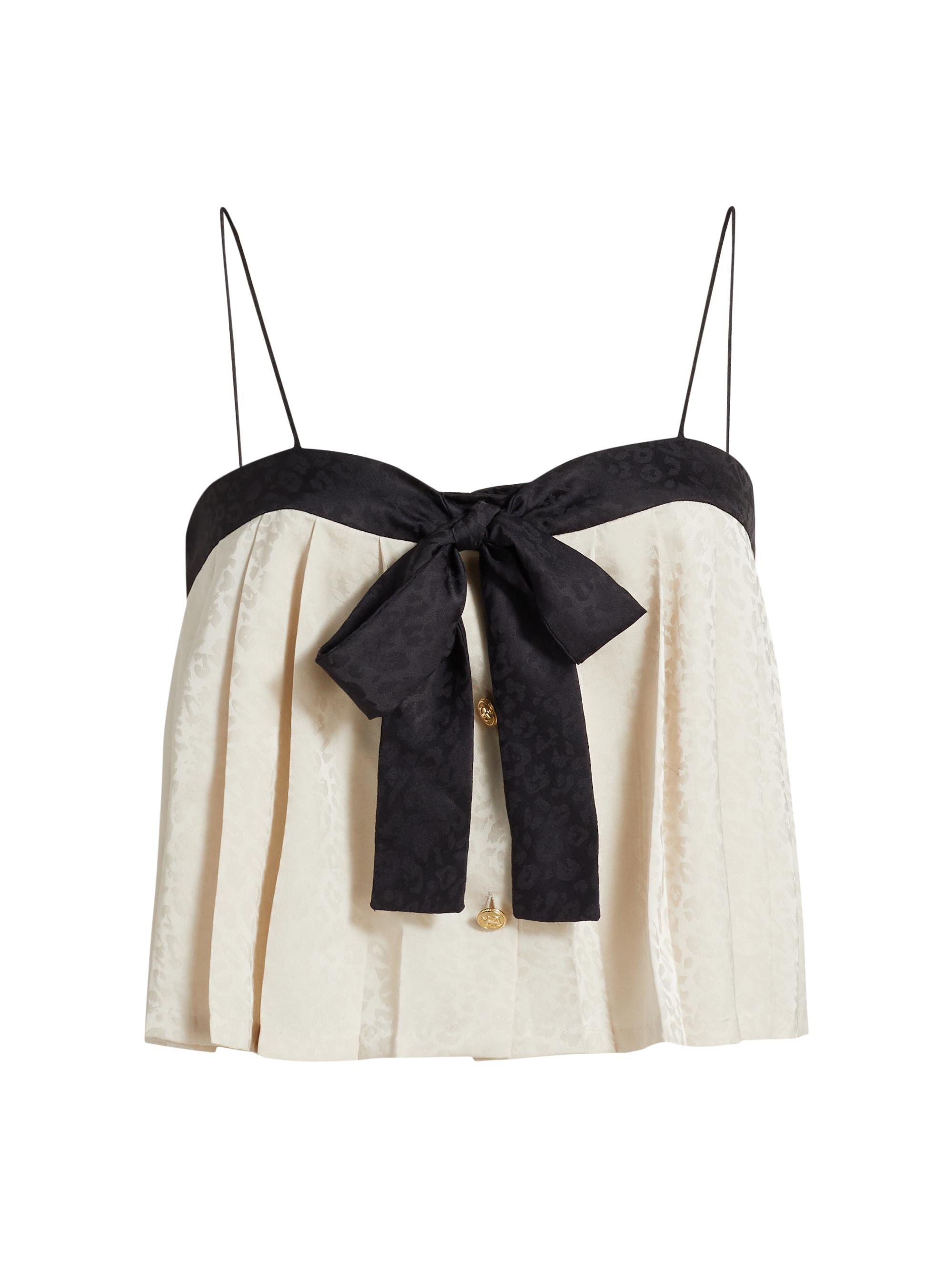 Ronny Kobo Women's Gwendalyn Bow Top - Ecru Black