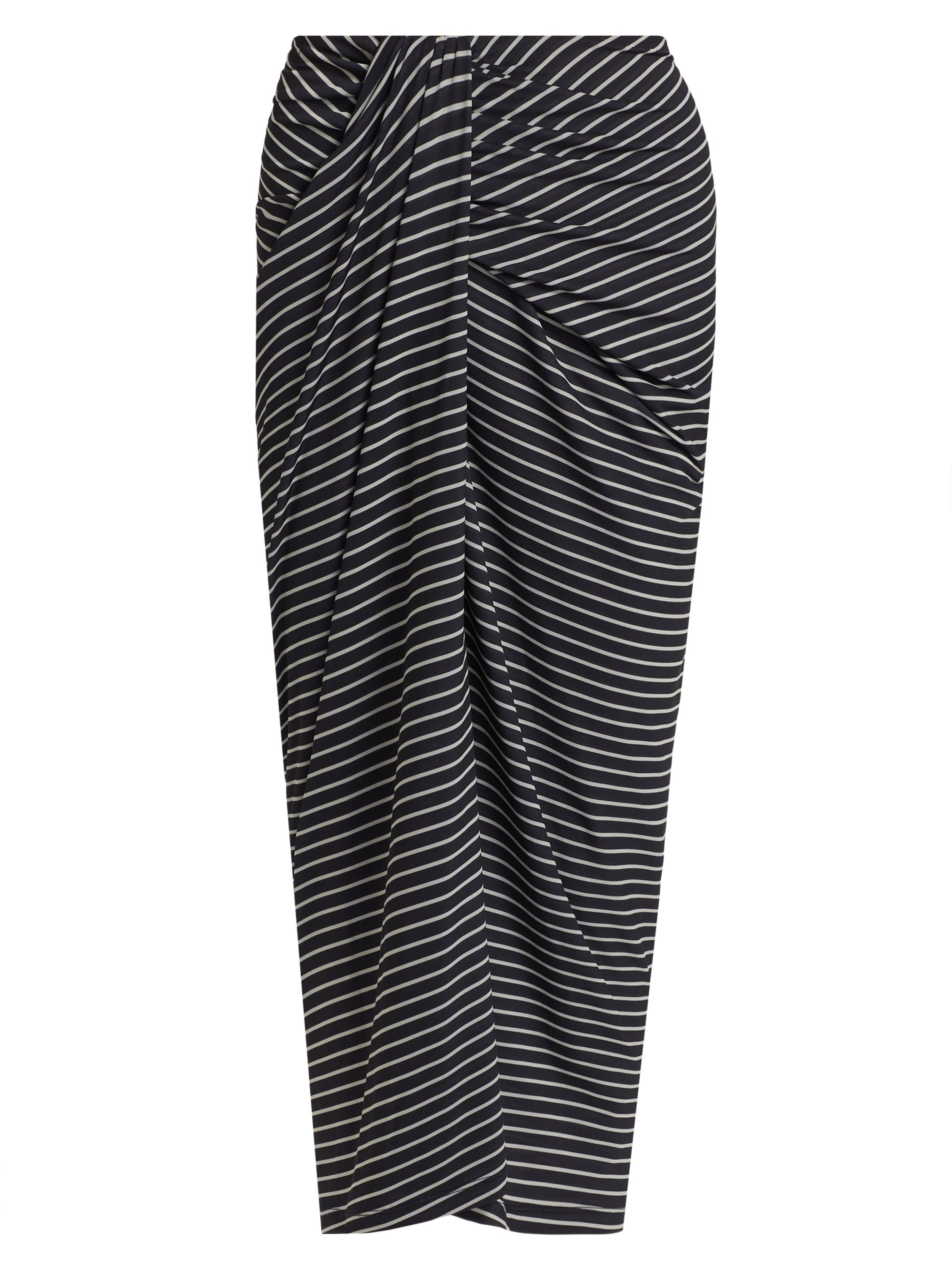 Ronny Kobo Women's Rosalie Striped Draped Skirt - Navy  Stripe