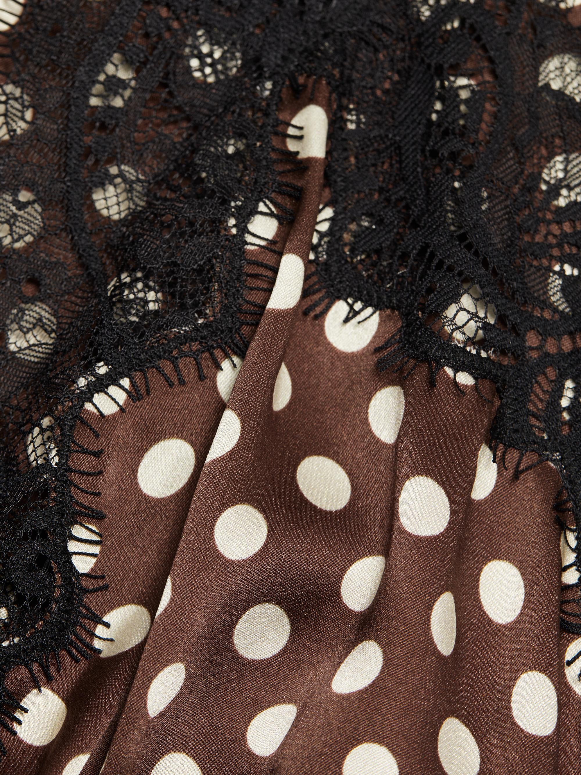 Ronny Kobo Holiday Polka Dot Lace-Trimmed Maxi Dress | Saks Fifth