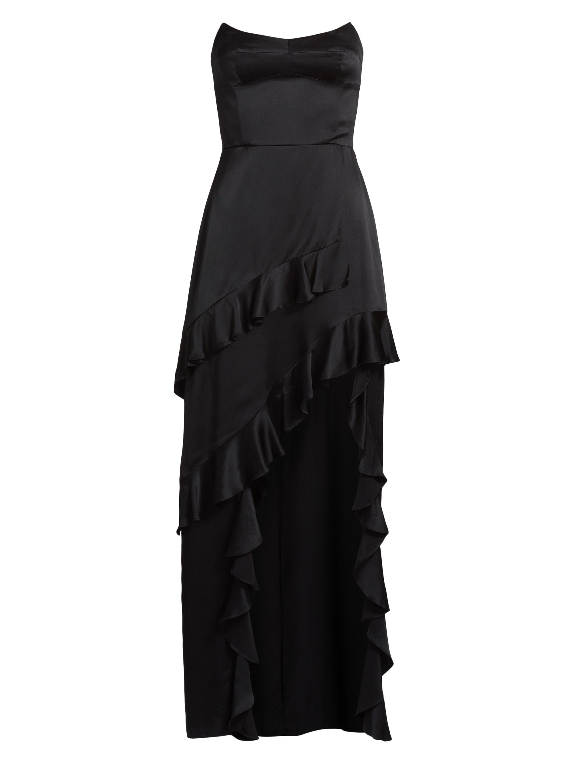 Amanda Uprichard Women's Magnolia Silk Frill Cocktail Dress - Black