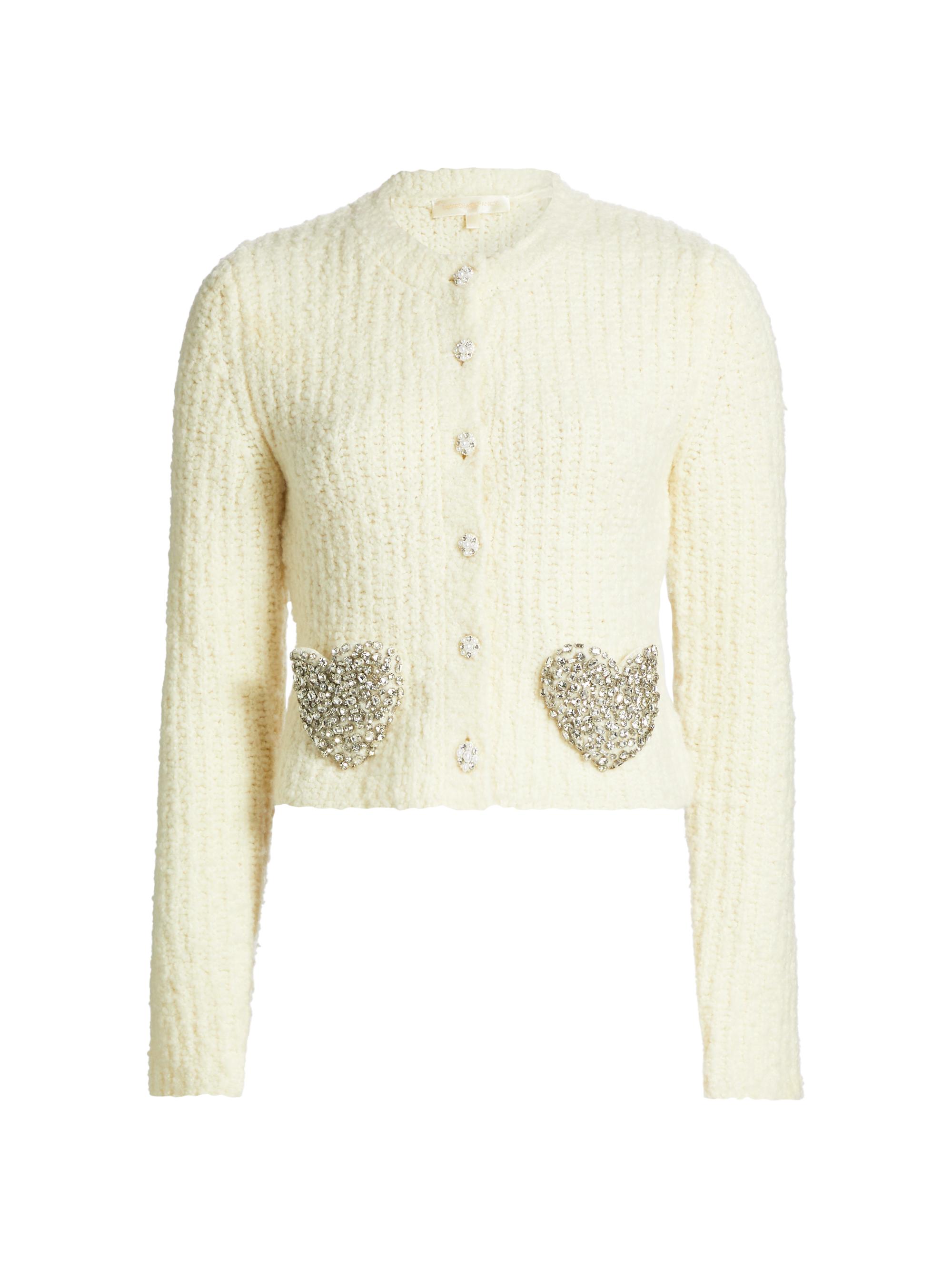 LoveShackFancy Women's Embellished Boucle Leocadia Cardigan - Wonderland Shimmer