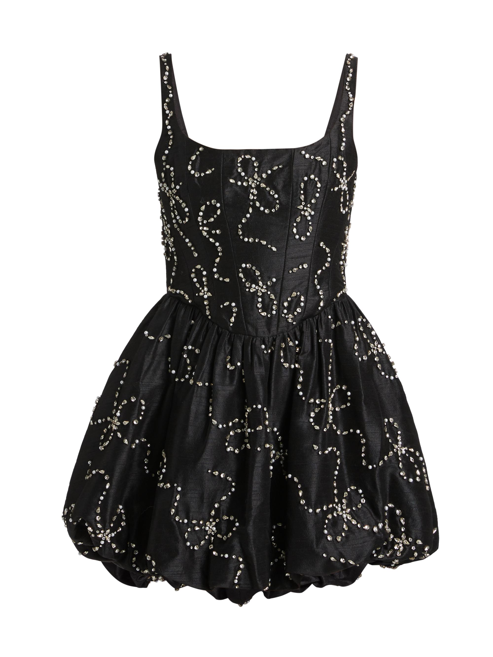 Crystal Bow Shantung Brookhaven Minidress