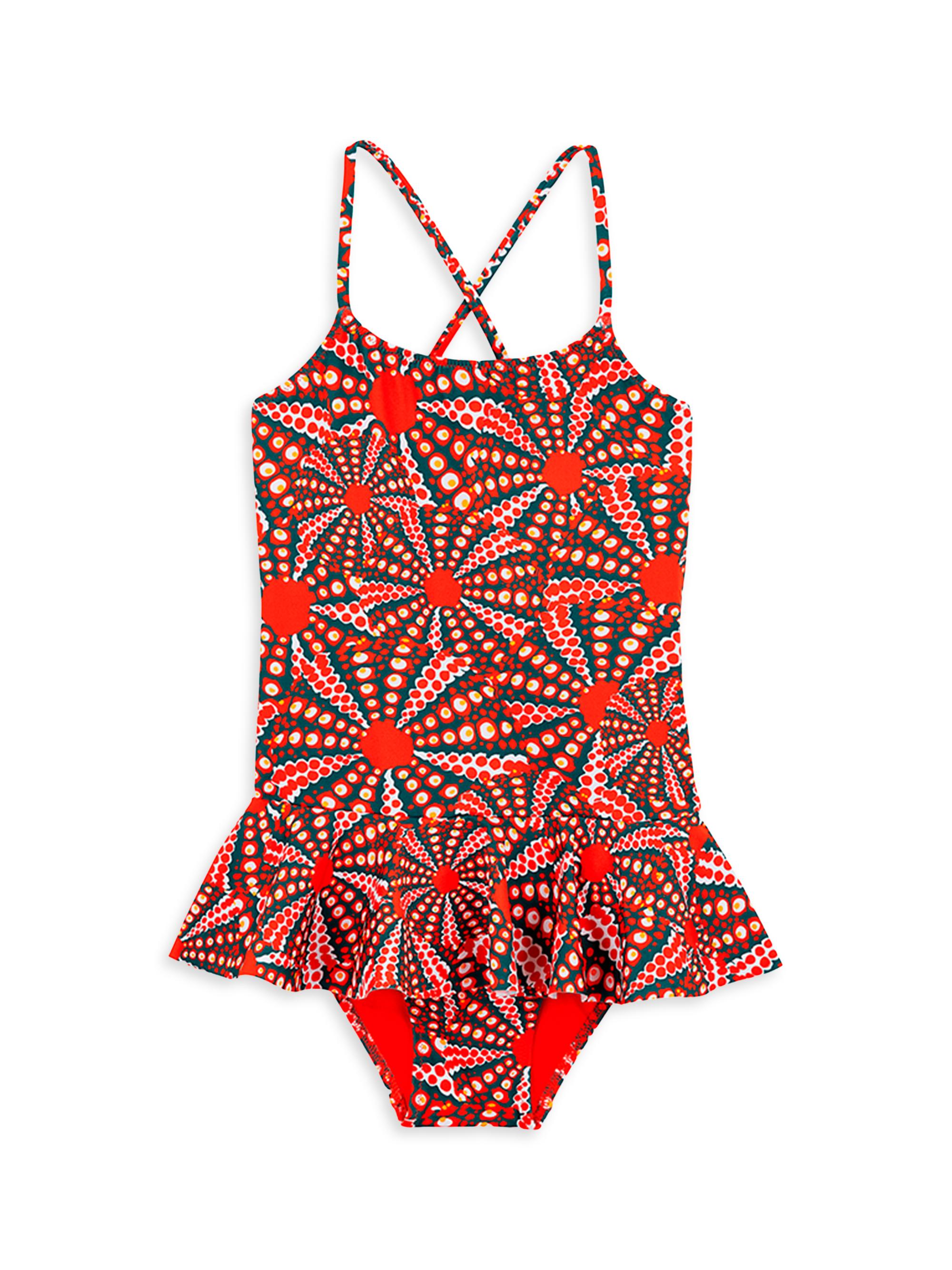 Vilebrequin Little Girl's & Girl's Oursinades Peplum One-Piece Swimsuit - Red
