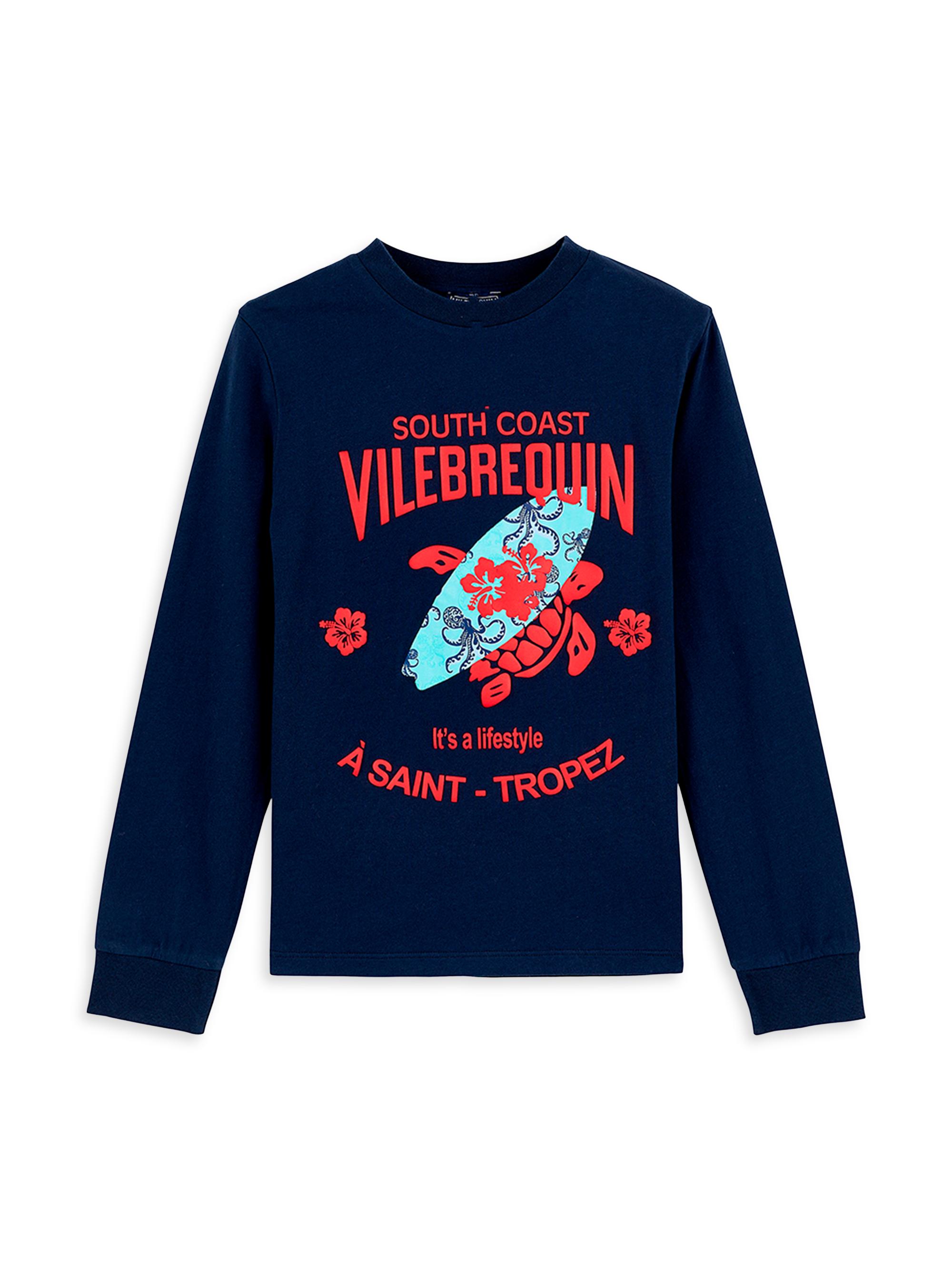 Vilebrequin Little Boy's & Boy's Turtle Surf T-Shirt - Navy Blue