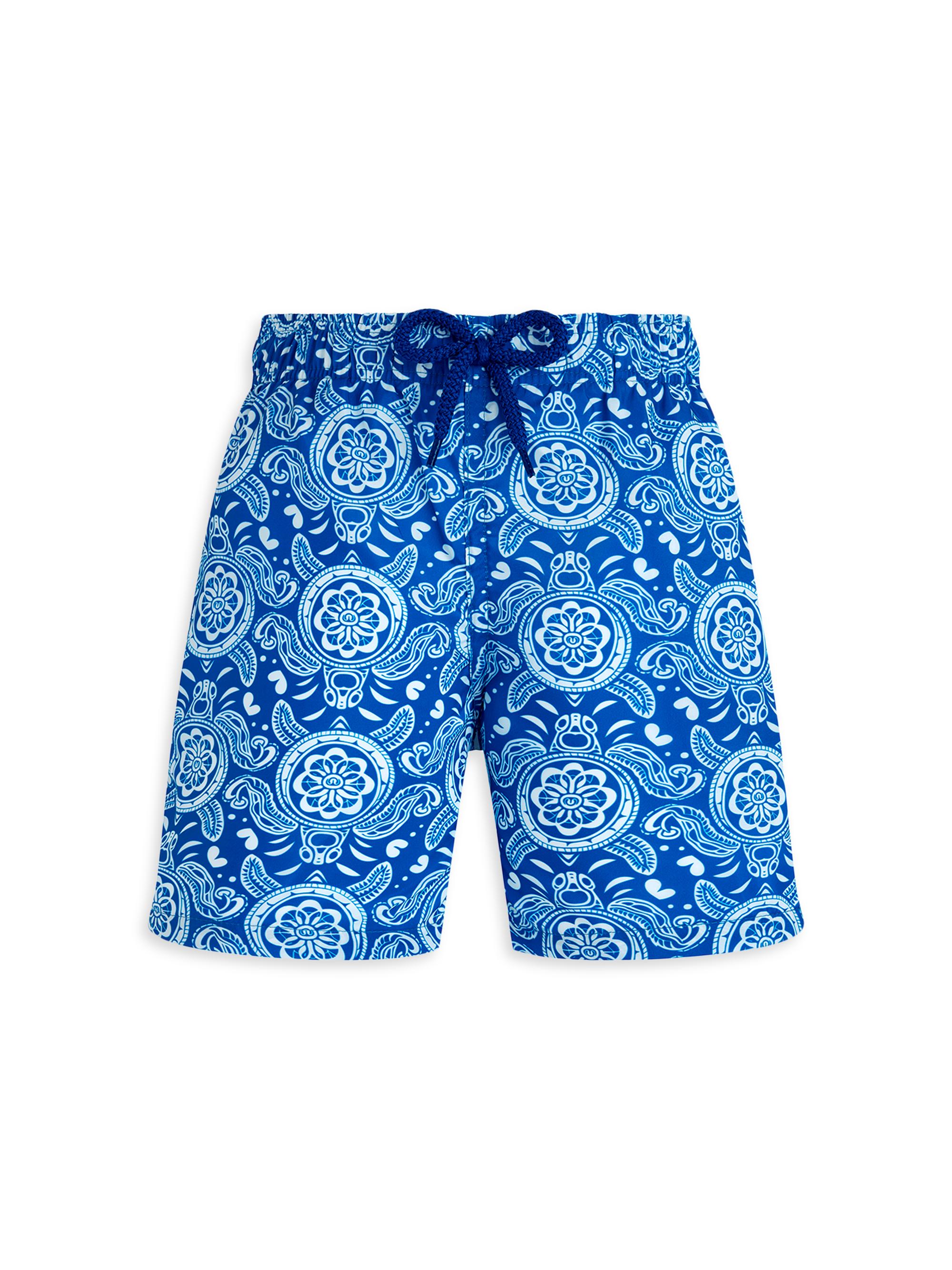 Vilebrequin Little Boy's & Boy's Graphic Turtle Swim Shorts - Blue
