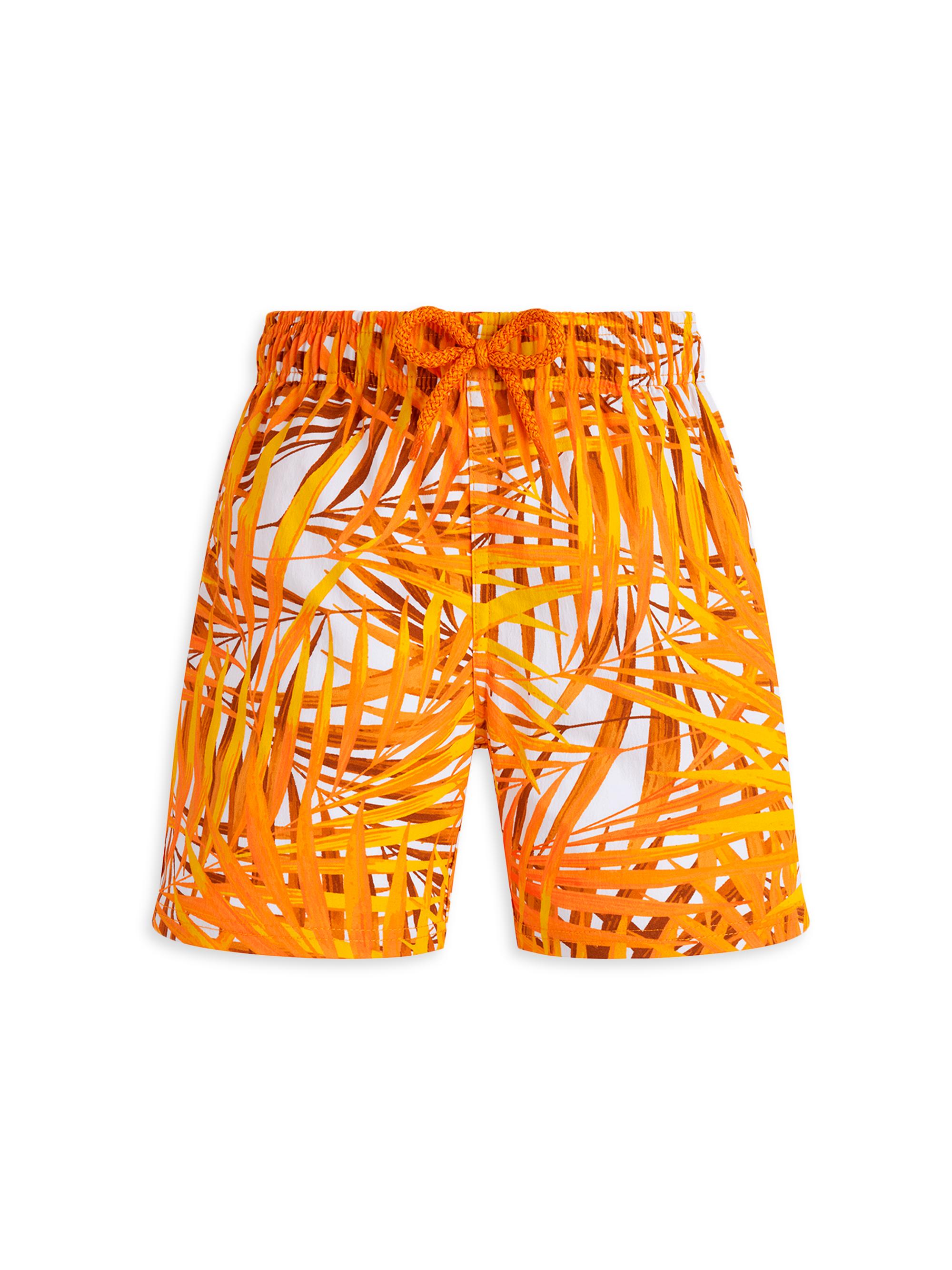 Vilebrequin Little Boy's & Boy's Palm Leaves Swim Shorts - Orange