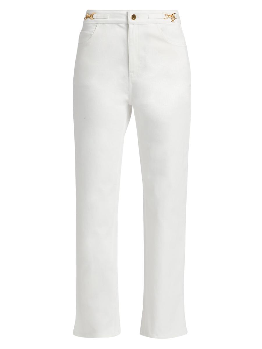 Kobi Halperin Women's June Hardware Mid-rise Straight Jeans In White
