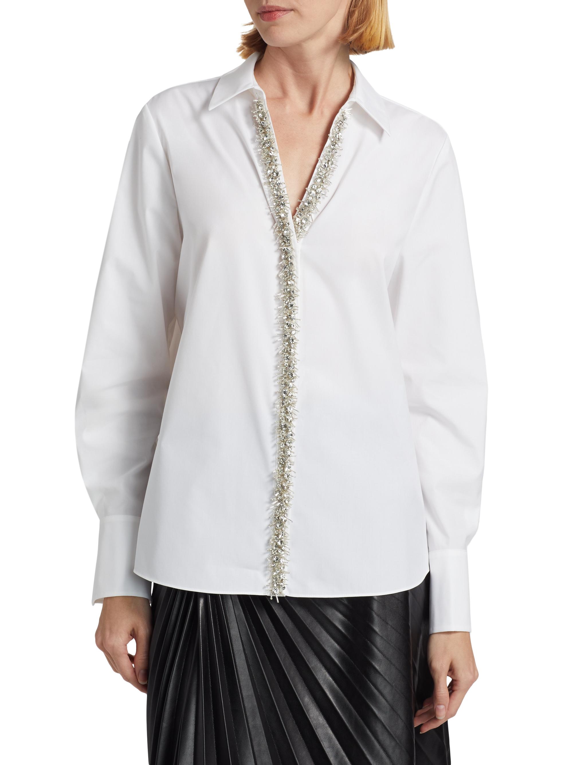 Kobi Halperin Gabbay Embellished Cotton Blouse | Saks Fifth Avenue