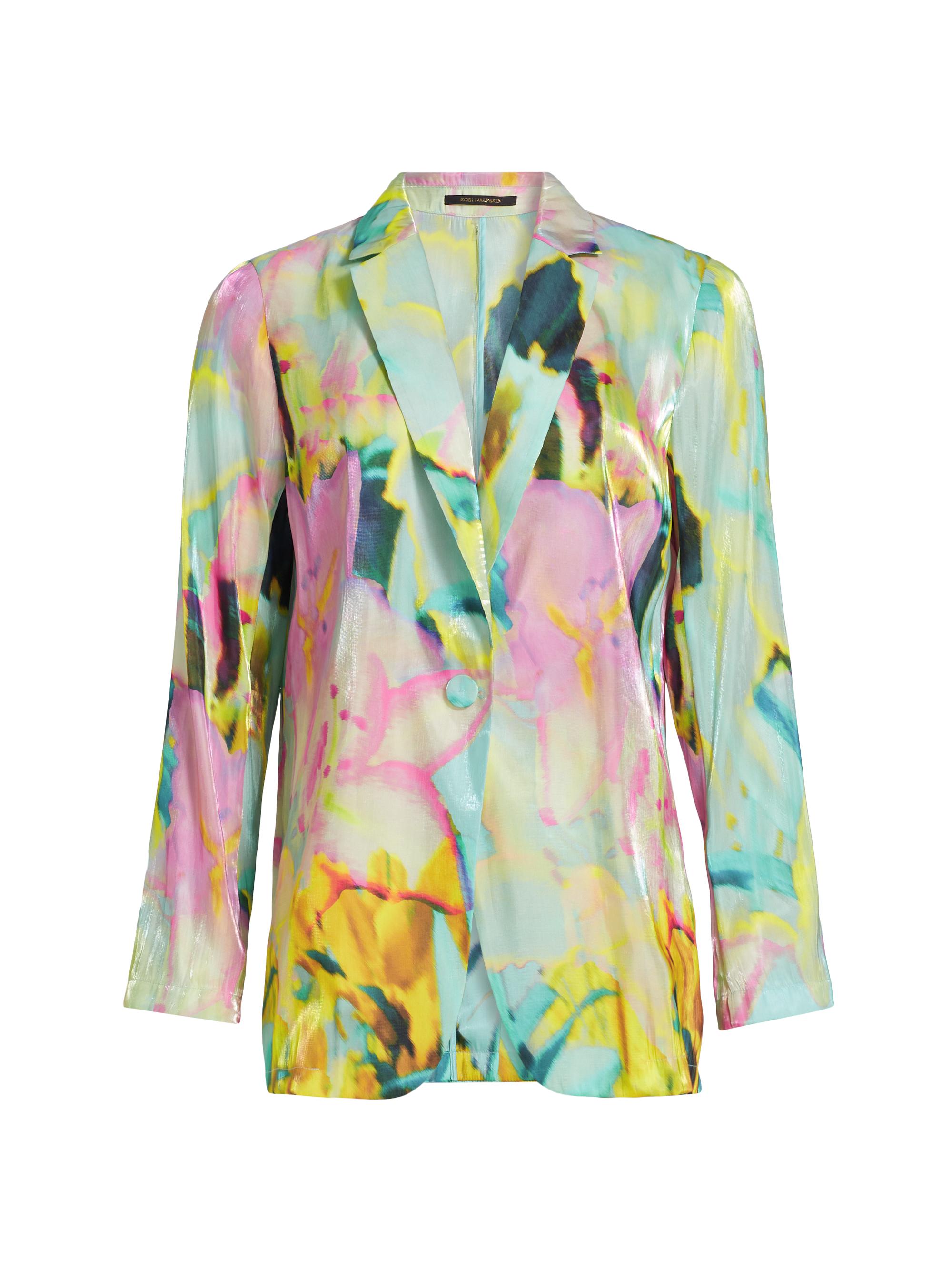 Kobi Halperin Women's Joan Lotus Metallic Satin Jacket - Capri Multi