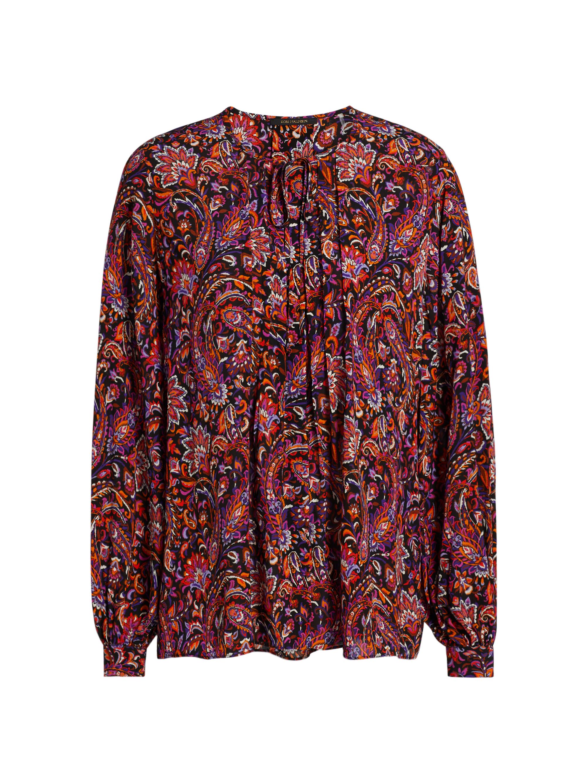 Kobi Halperin Women's Roxanne Paisley Round-Neck Blouse - Black Multi