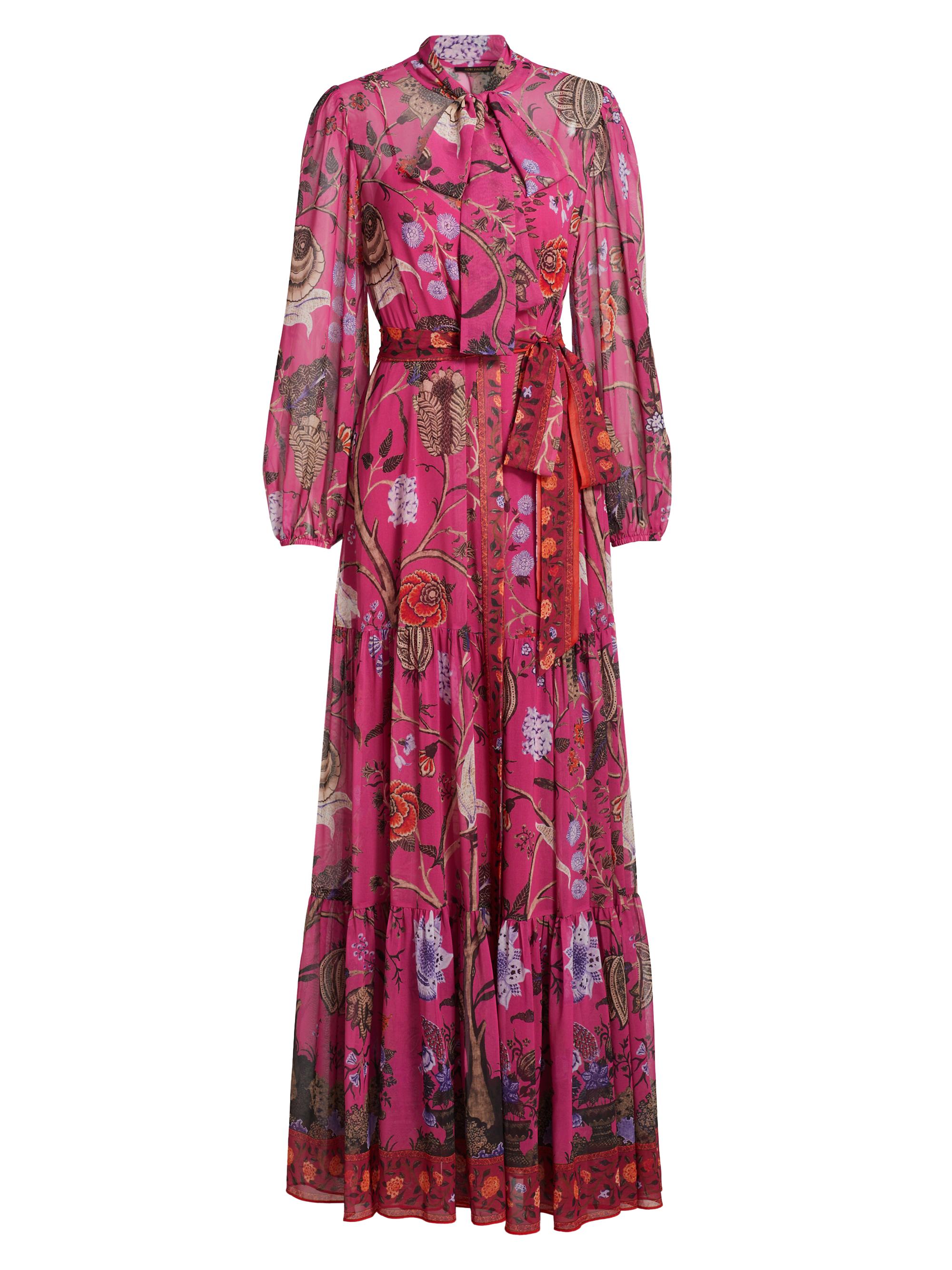 Kobi Halperin Leah Floral Chiffon Tieneck Maxi Shirtdress | Saks